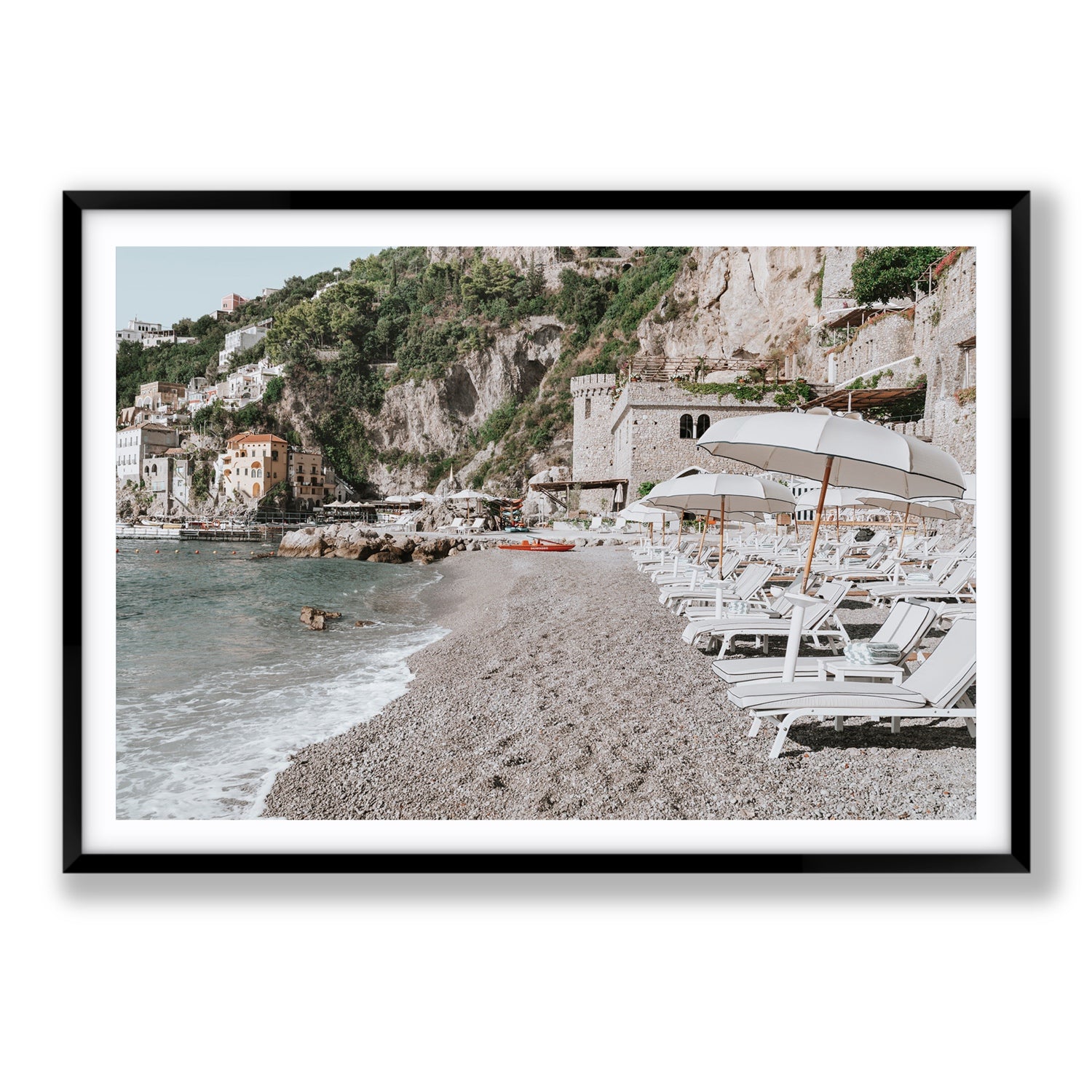 Borgo Santandrea fine art print, Amalfi, Italy, Statement, Black Frame · Matboard, Fine Art Print