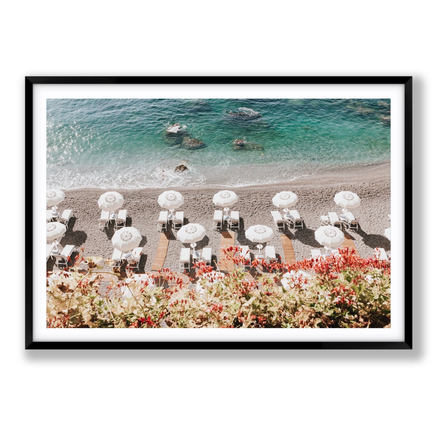 Coastal Charms fine art print, Amalfi, Italy, Statement, Black Frame · Matboard, Fine Art Print