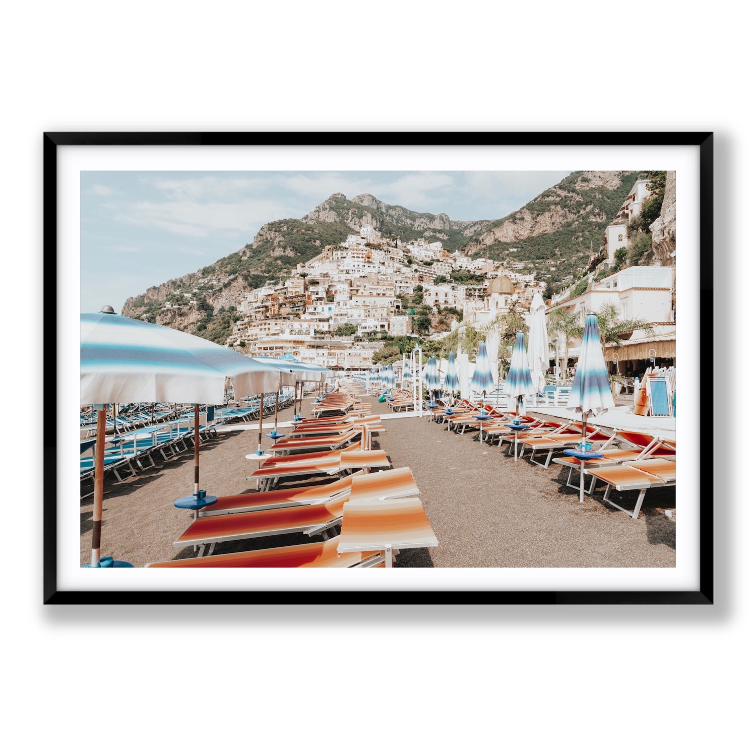 Spiaggia Grande fine art print, Positano, Italy, Statement, Black Frame · Matboard, Fine Art Print