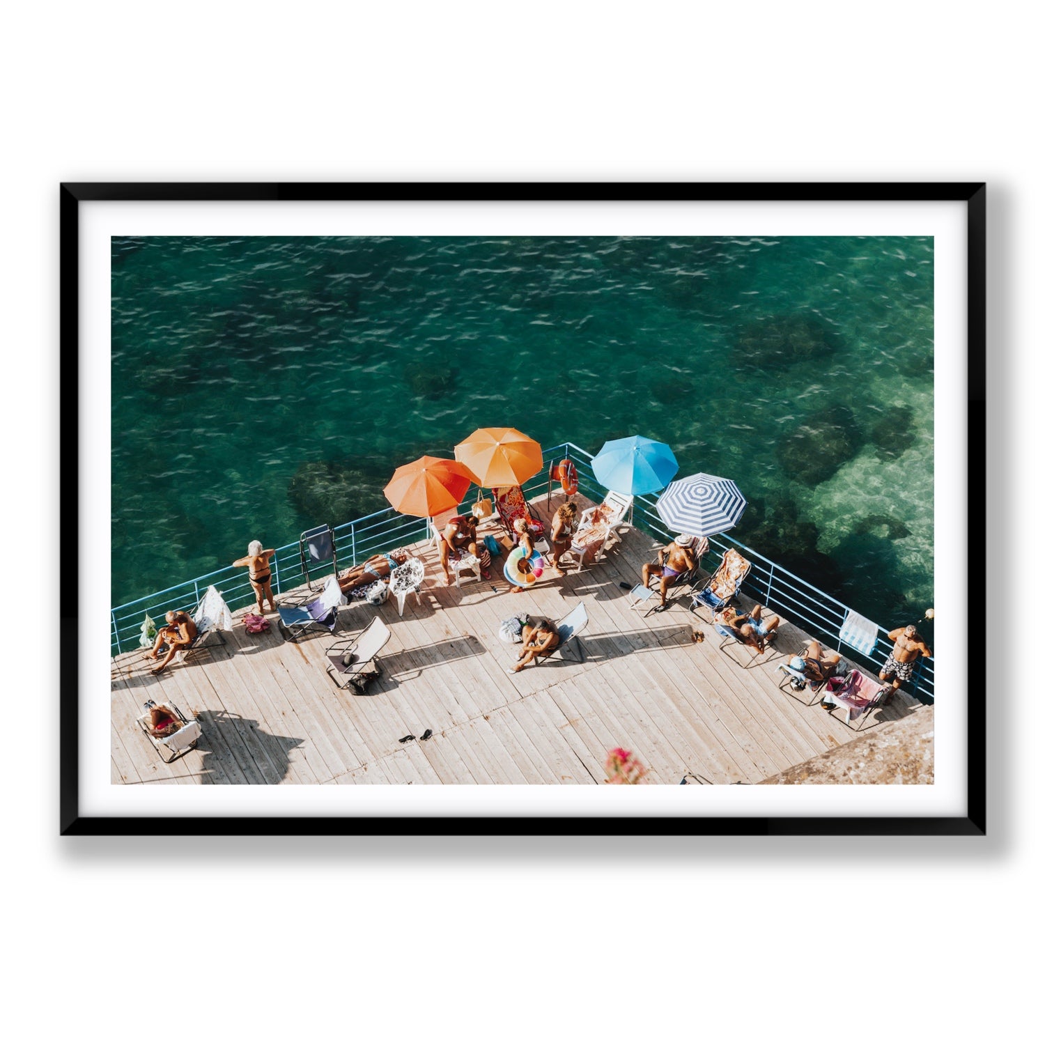 Il Dolce Far Niente Sorrento coastal wall art Statement fine art print in black frame with matboard