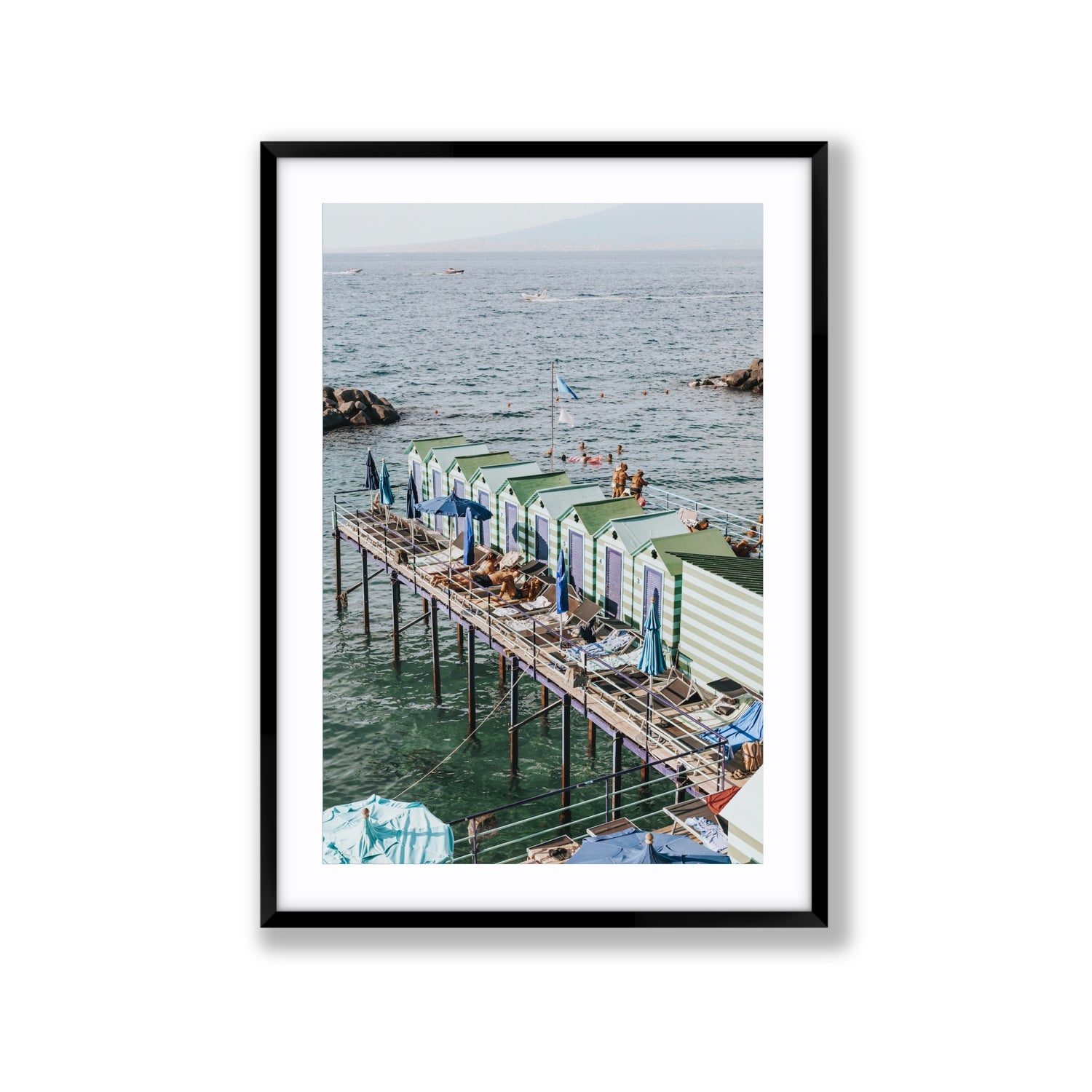 Cabine da Spiaggia fine art print, Sorrento, Italy, Extra Large, Black Frame · Matboard, Fine Art Print