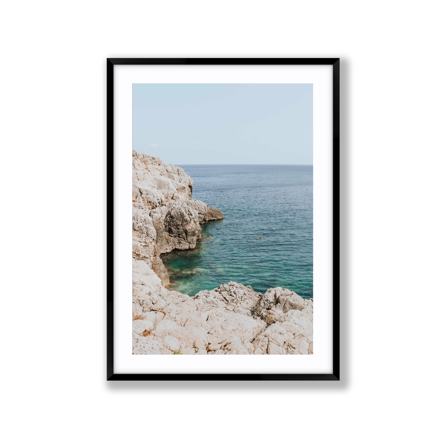 Healing Immersion Puglia Wall Mediterranean fine art print Extra Large fine art print in black frame with matboard