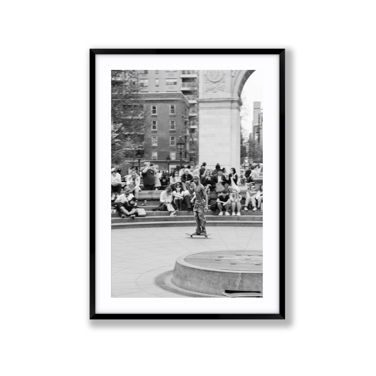 Parkside Pirouettes New York NYC Black & White wall art Extra Large fine art print in black frame with matboard