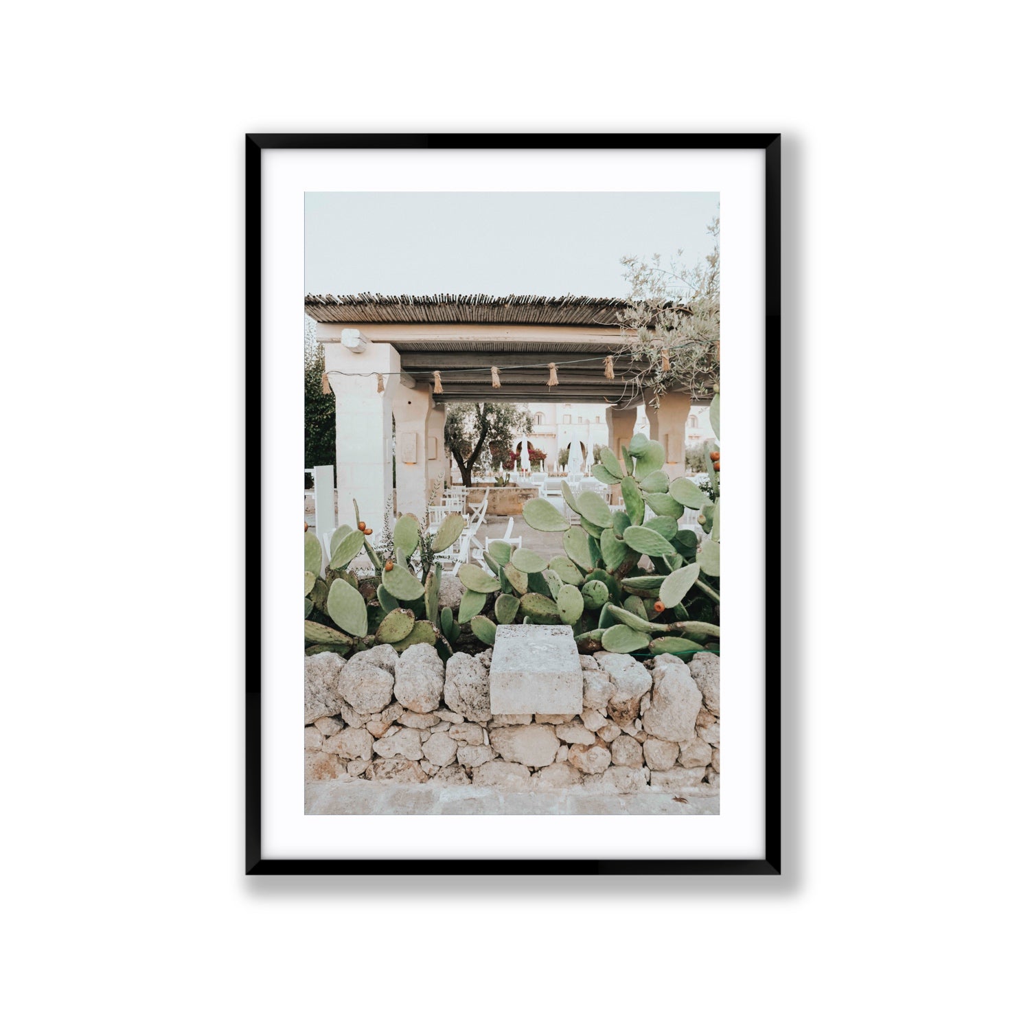 Puglia Flora Puglia Borgo Egnazia Mediterranean wall art Extra Large fine art print in black frame with matboard