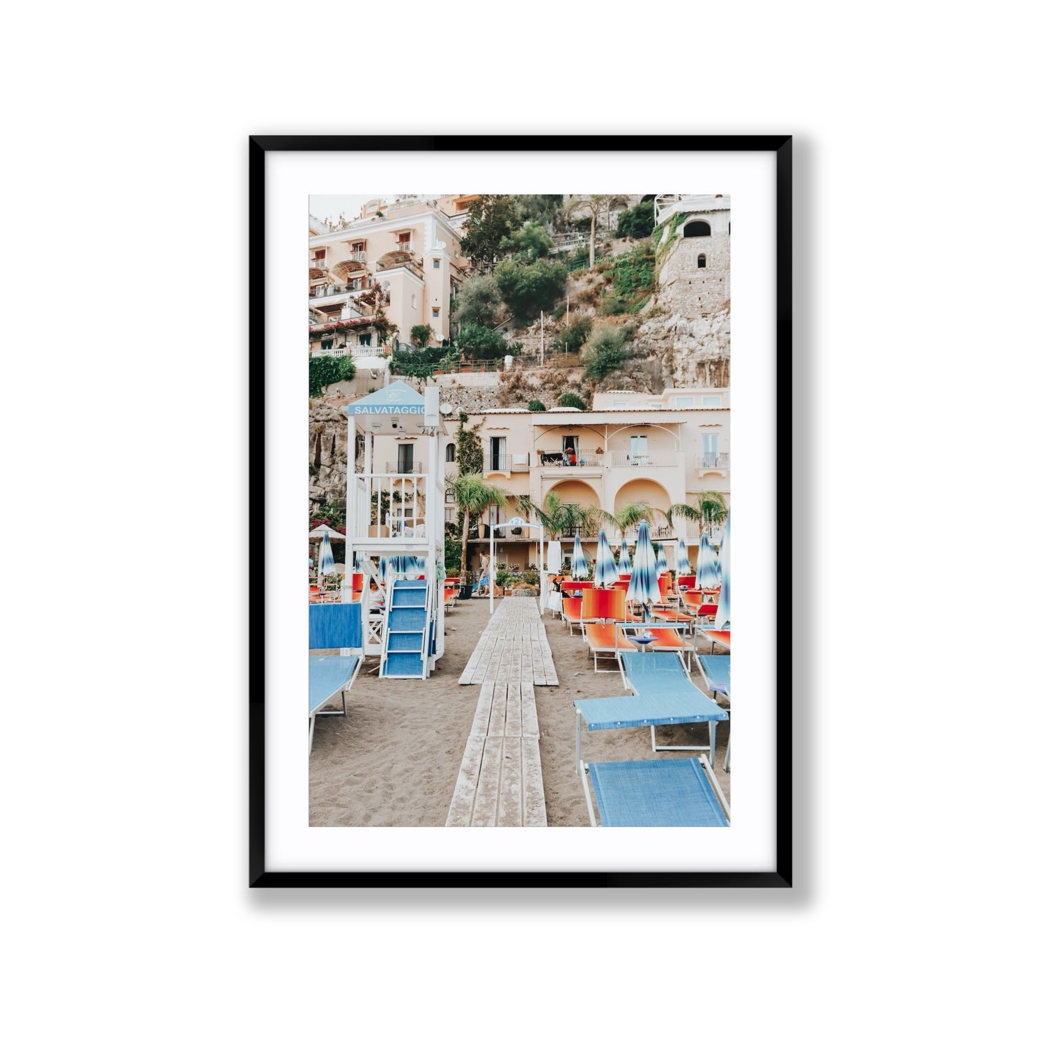 Torre Di Salvataggio fine art print, Positano, Italy, Extra Large, Black Frame · Matboard, Fine Art Print