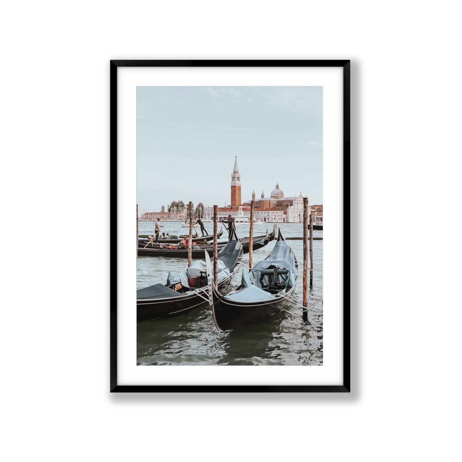 Italian Commute Venice Italian Mediterranean decor wall art Extra Large fine art print in black frame with matboard