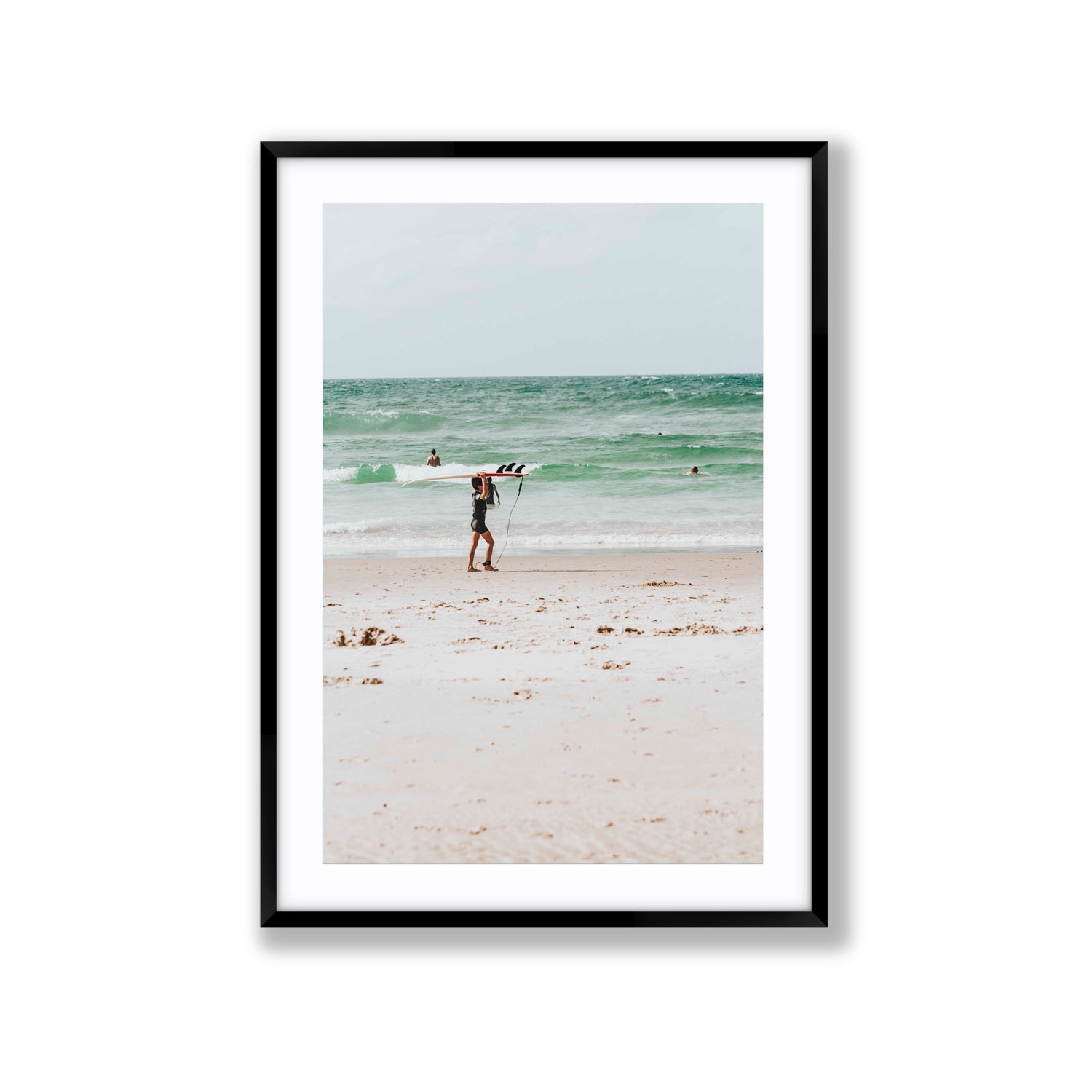 Grommet Byron Bay Surf coastal wall art Extra Large fine art print in black frame with matboard