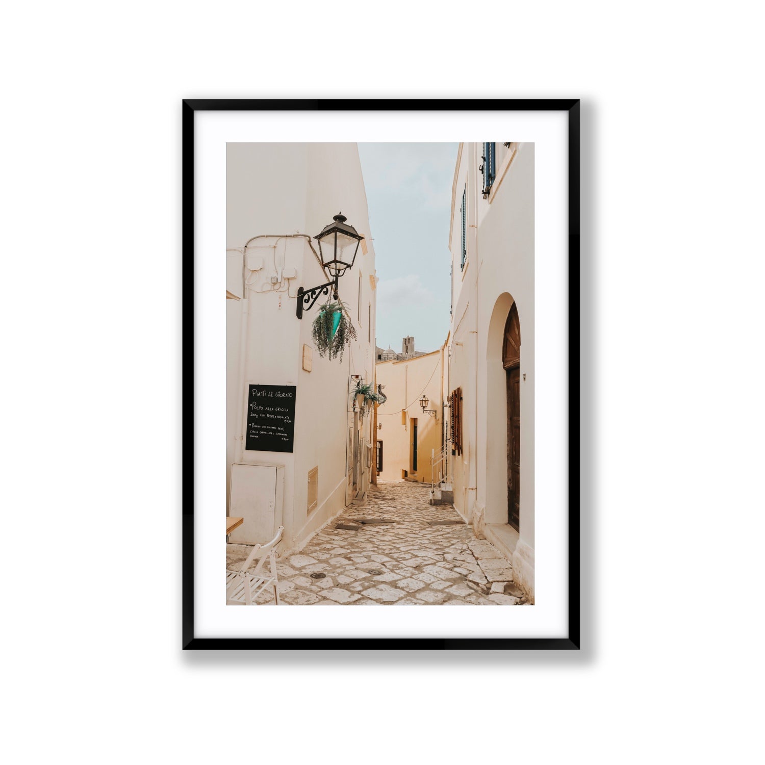 Twilight Passage Puglia Italian wall art Extra Large fine art print in black frame with matboard