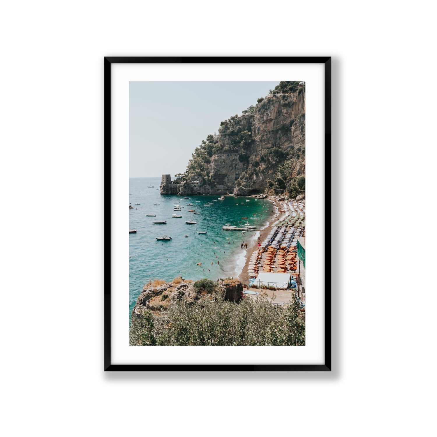 Baia dei Sogni fine art print, Positano, Italy, Extra Large, Black Frame · Matboard, Fine Art Print