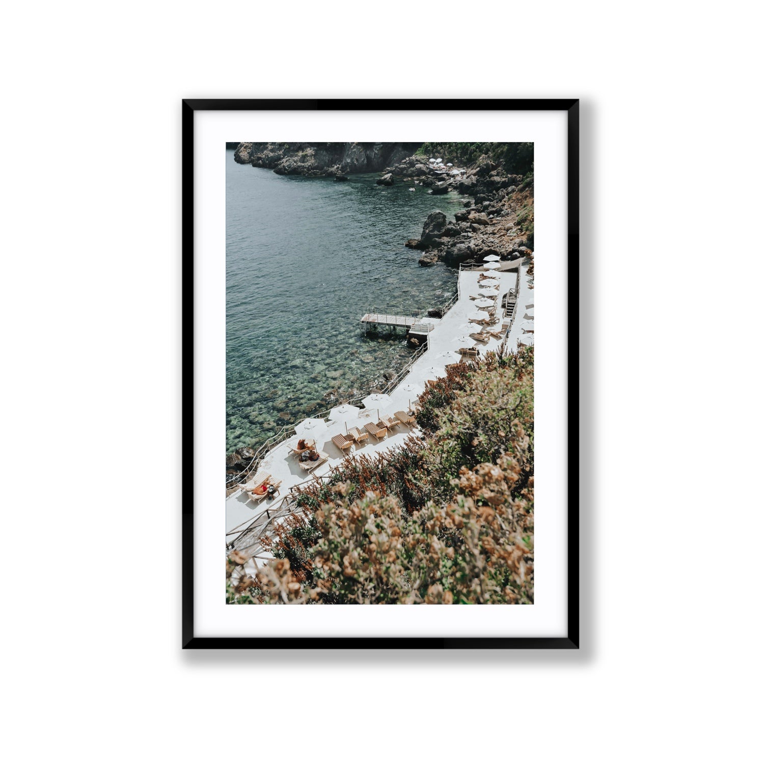 Go Beyond The Postcard Tuscany coastal wall art Extra Large fine art print in black frame with matboard