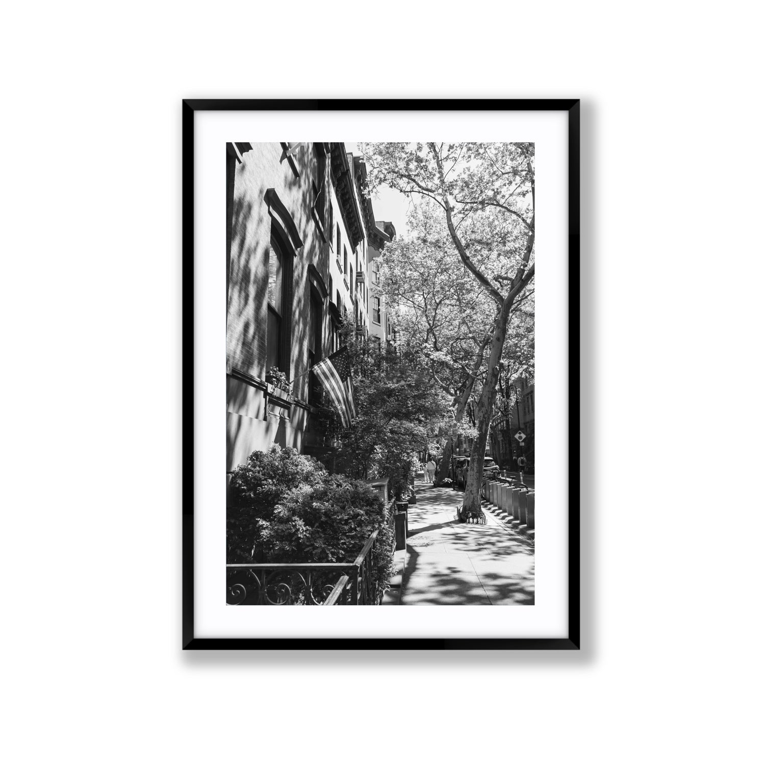Urban Patriotism New York NYC Black & White wall art Extra Large fine art print in black frame with matboard