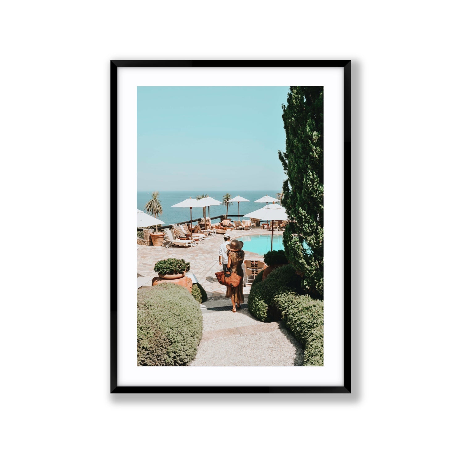 The World Is Your Catwalk Tuscany coastal wall art Extra Large fine art print in black frame with matboard