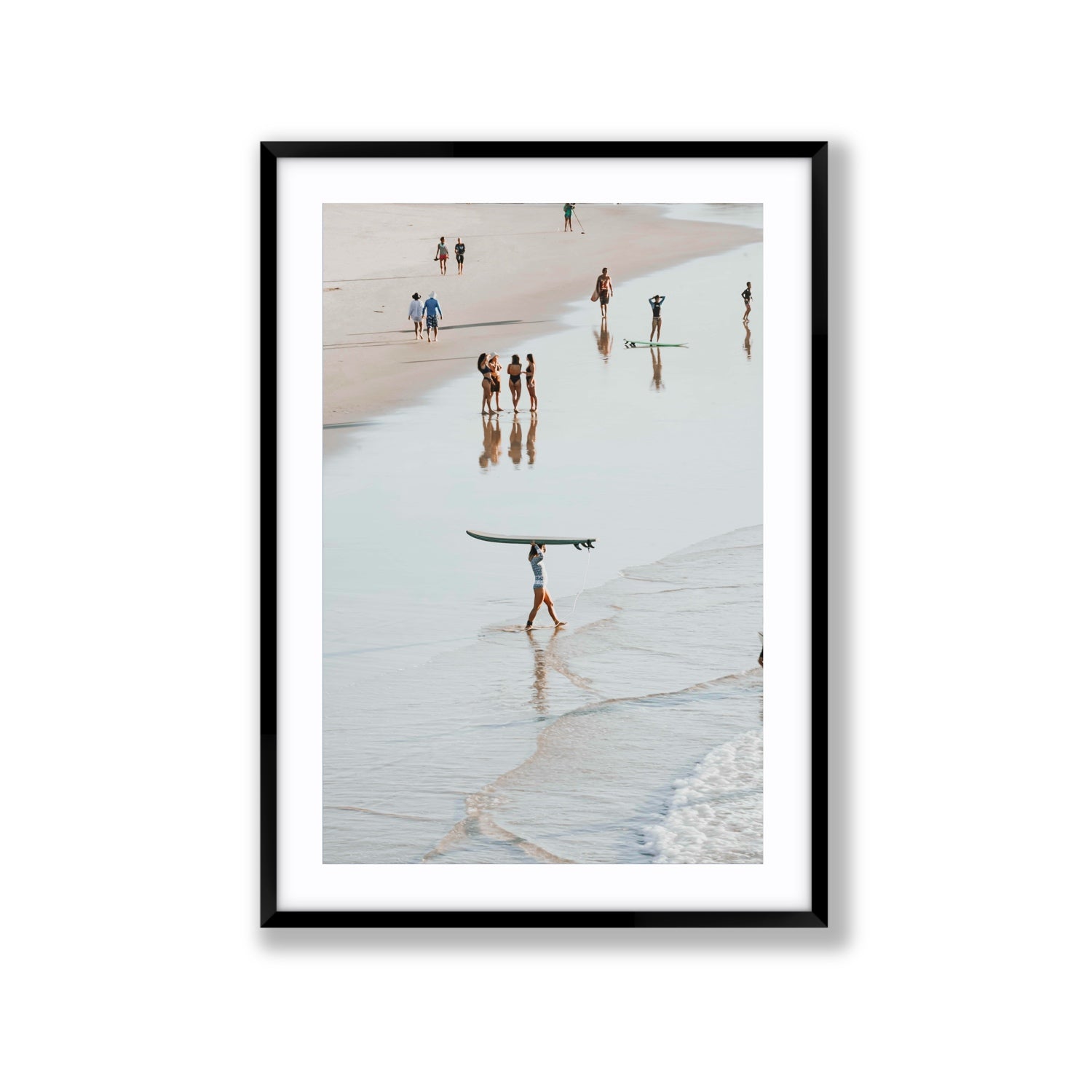 Bailey Byron Bay beach coastal decor wall art Extra Large fine art print in black frame with matboard