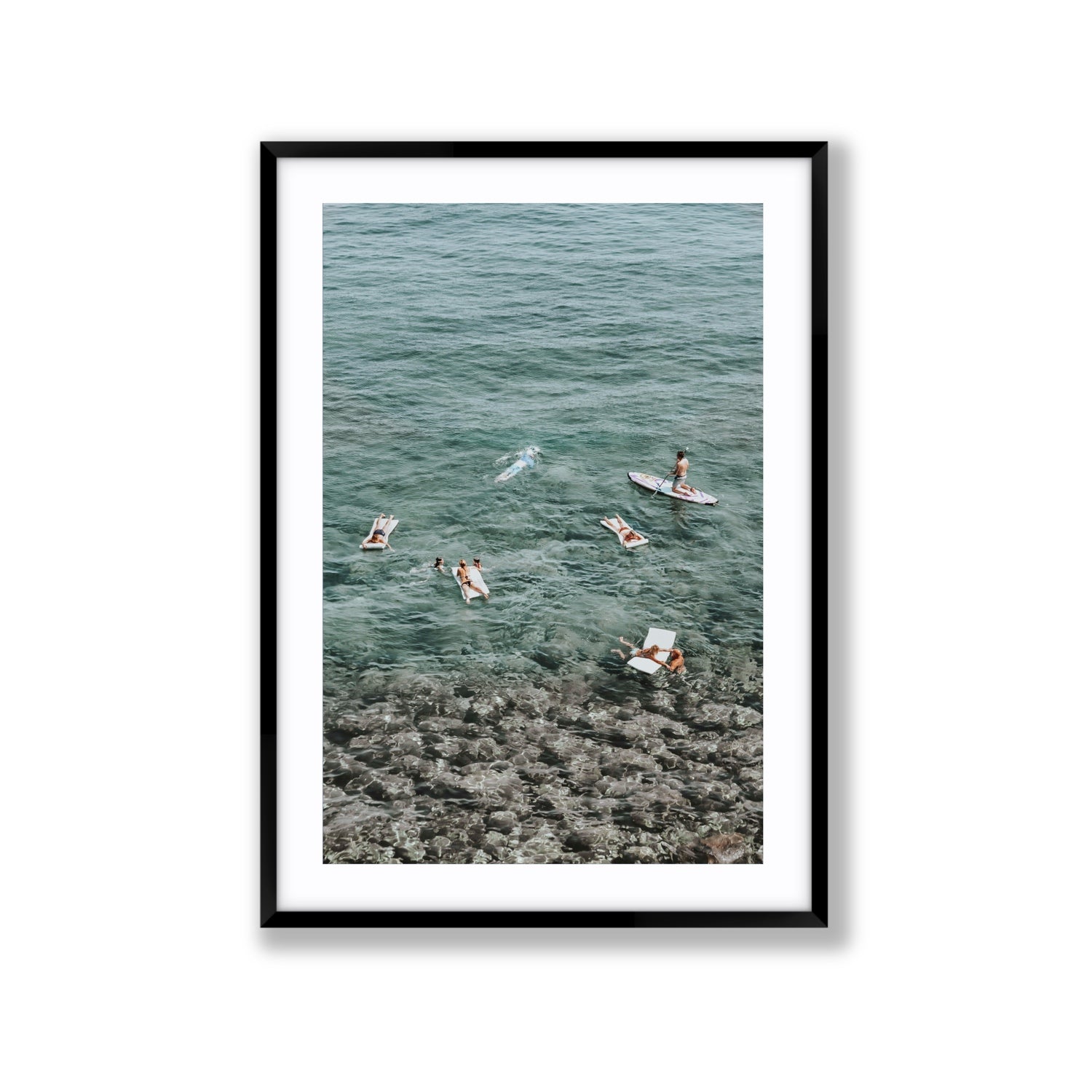 The Big Chill Tuscany coastal Italian wall art Extra Large fine art print in black frame with matboard