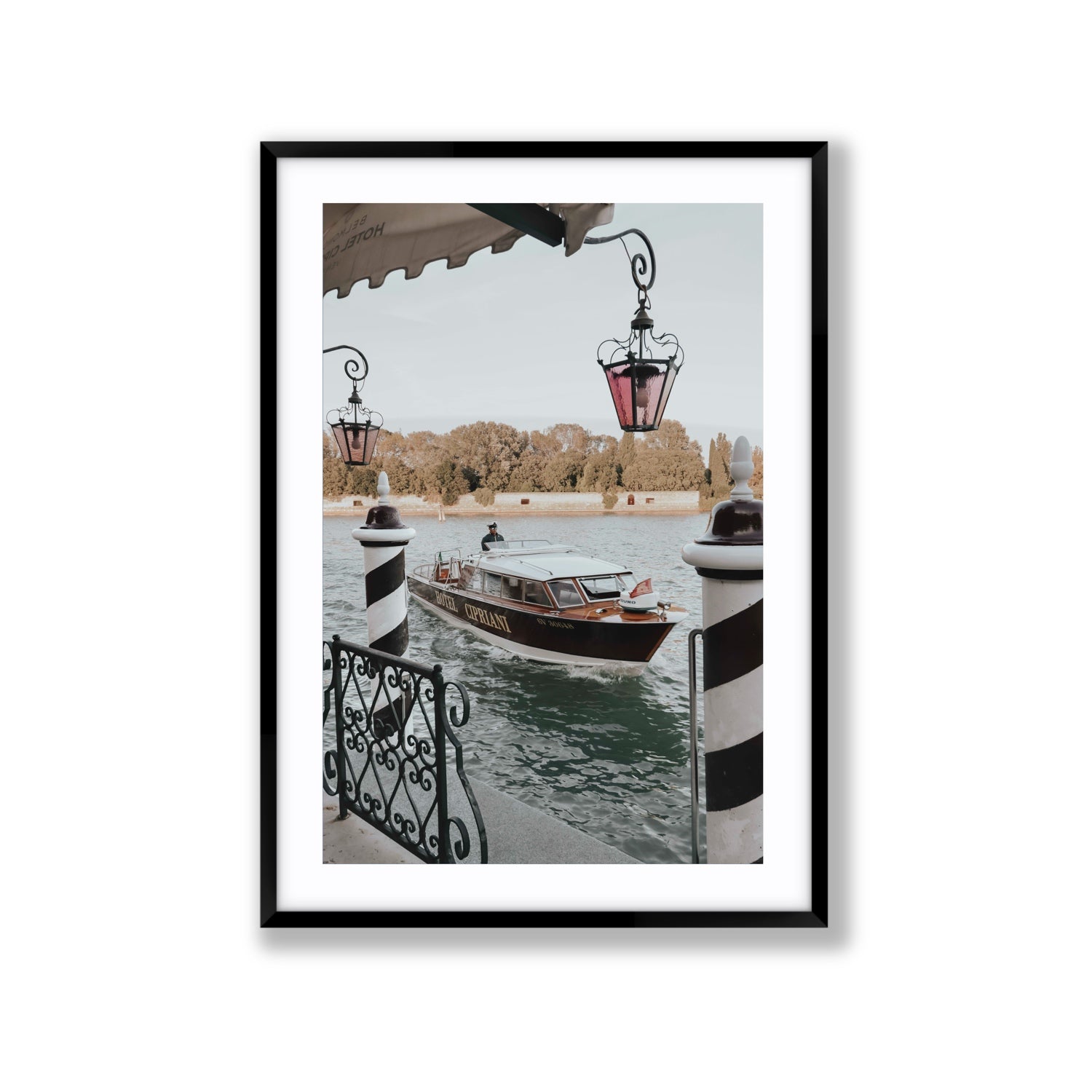 Taxi Shuttle Venice wall art Extra Large fine art print in black frame with matboard