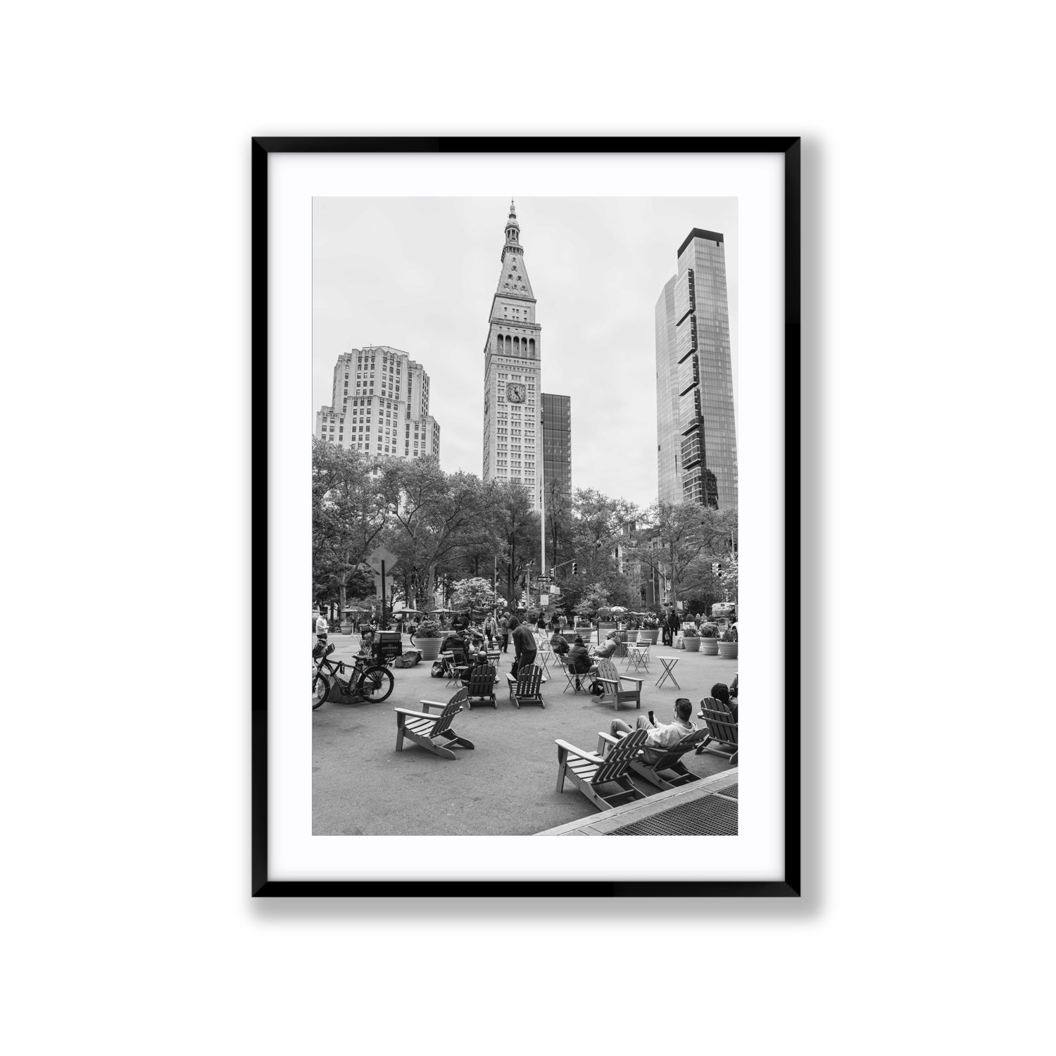 Timeless New York New York NYC Black & White wall art Extra Large fine art print in black frame with matboard
