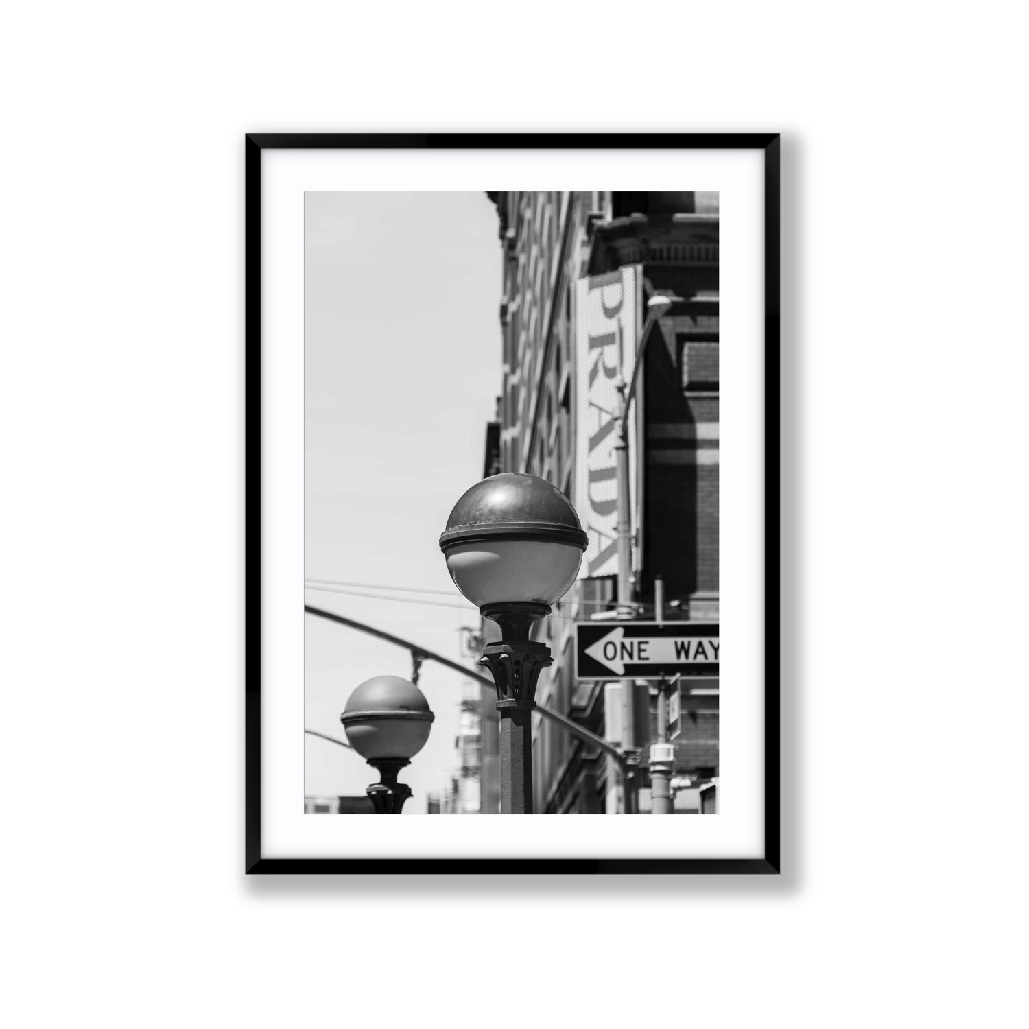 Subway Style New York NYC Black & White wall art Extra Large fine art print in black frame with matboard