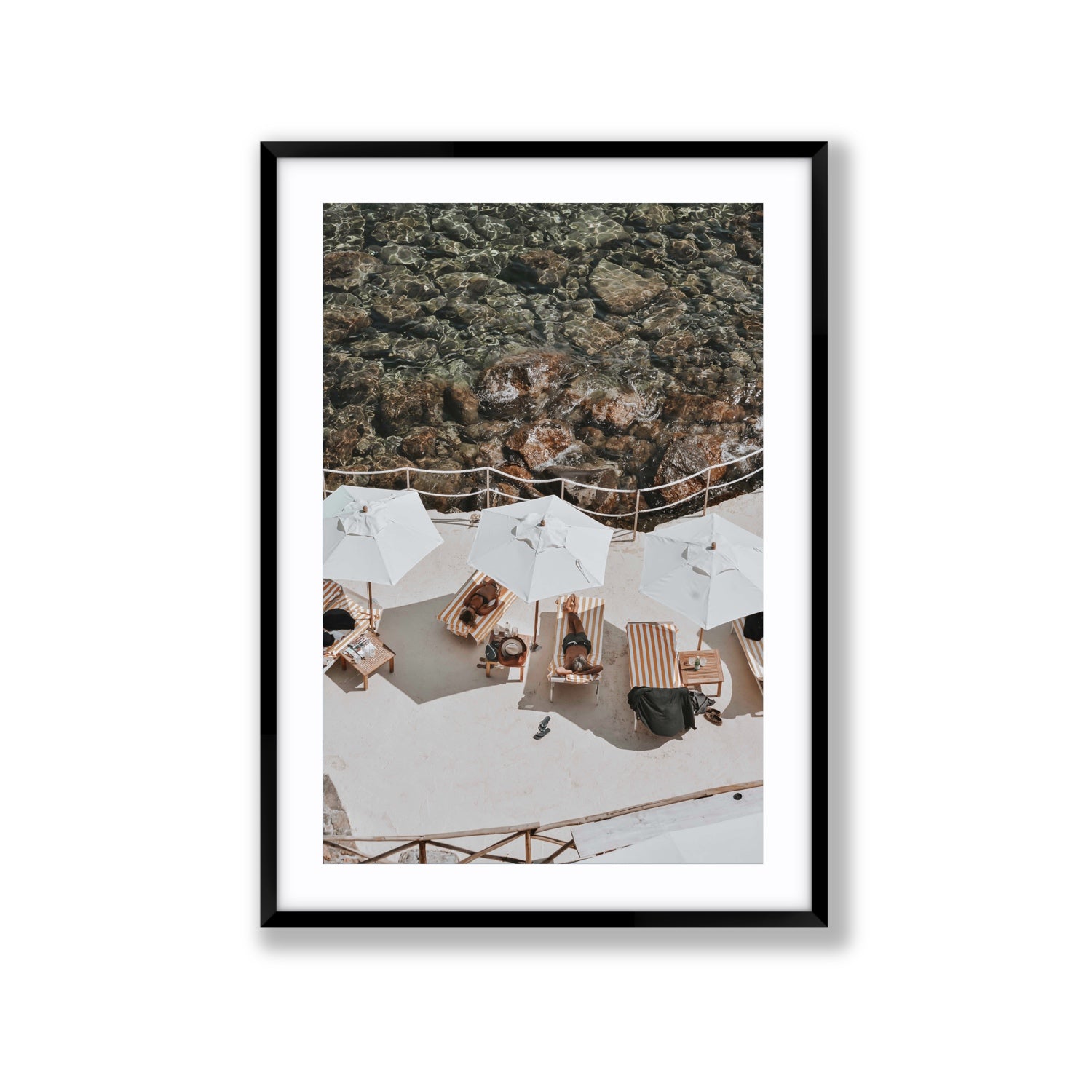 When Harry Met Sally Tuscany coastal wall art Extra Large fine art print in black frame with matboard