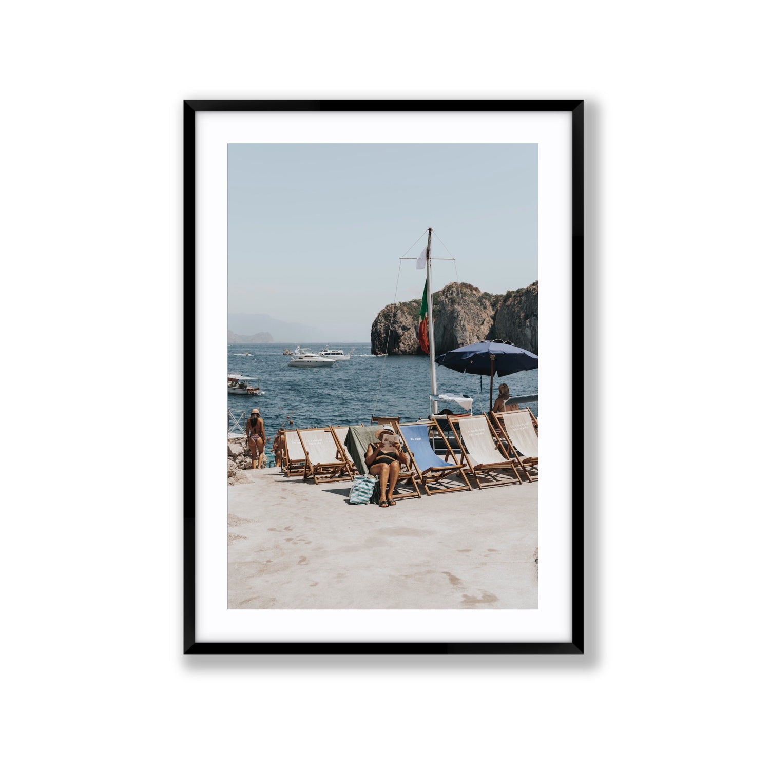 Vintage Sun Goddess fine art print, Capri, Italy, Extra Large, Black Frame · Matboard, Fine Art Print