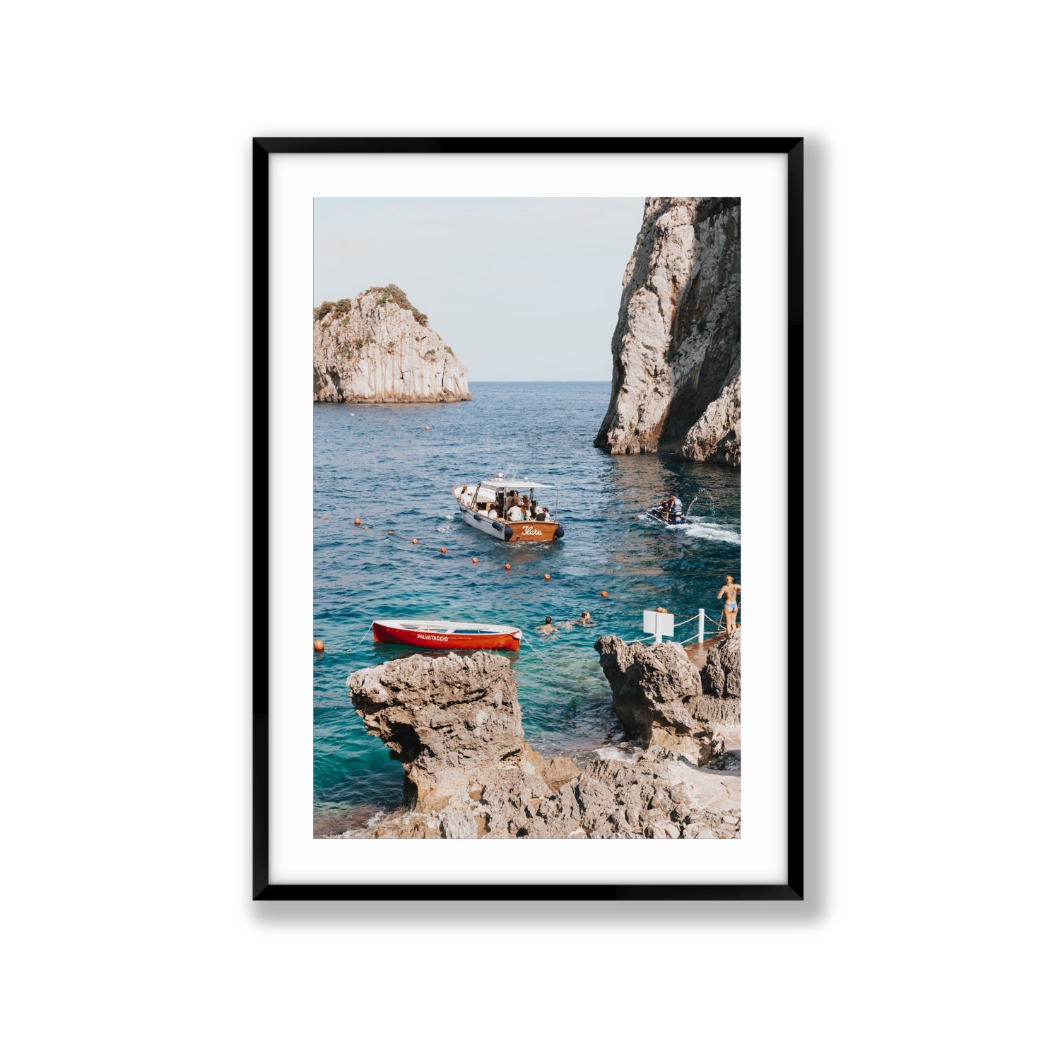 Set Sail fine art print, Capri, Italy, Extra Large, Black Frame · Matboard, Fine Art Print