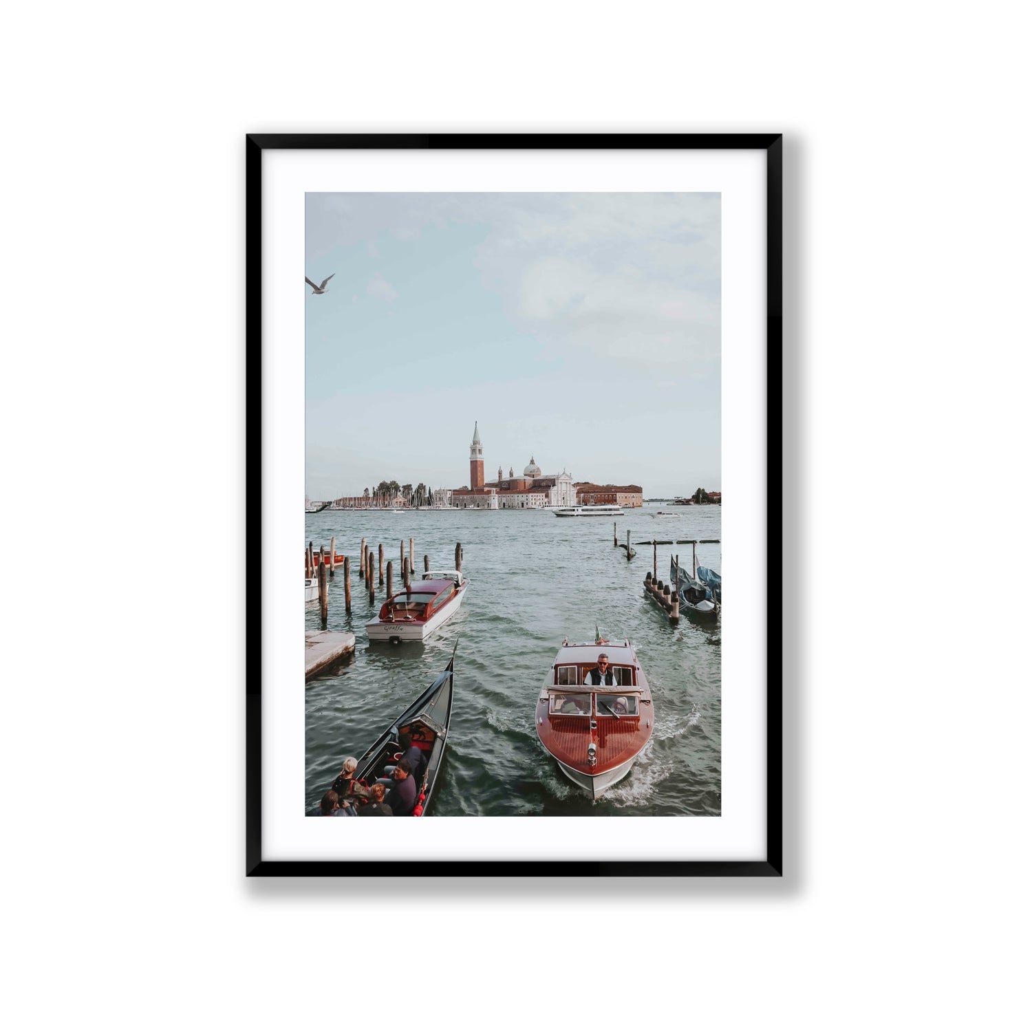 Galleggiante Venice Italian wall art Extra Large fine art print in black frame with matboard