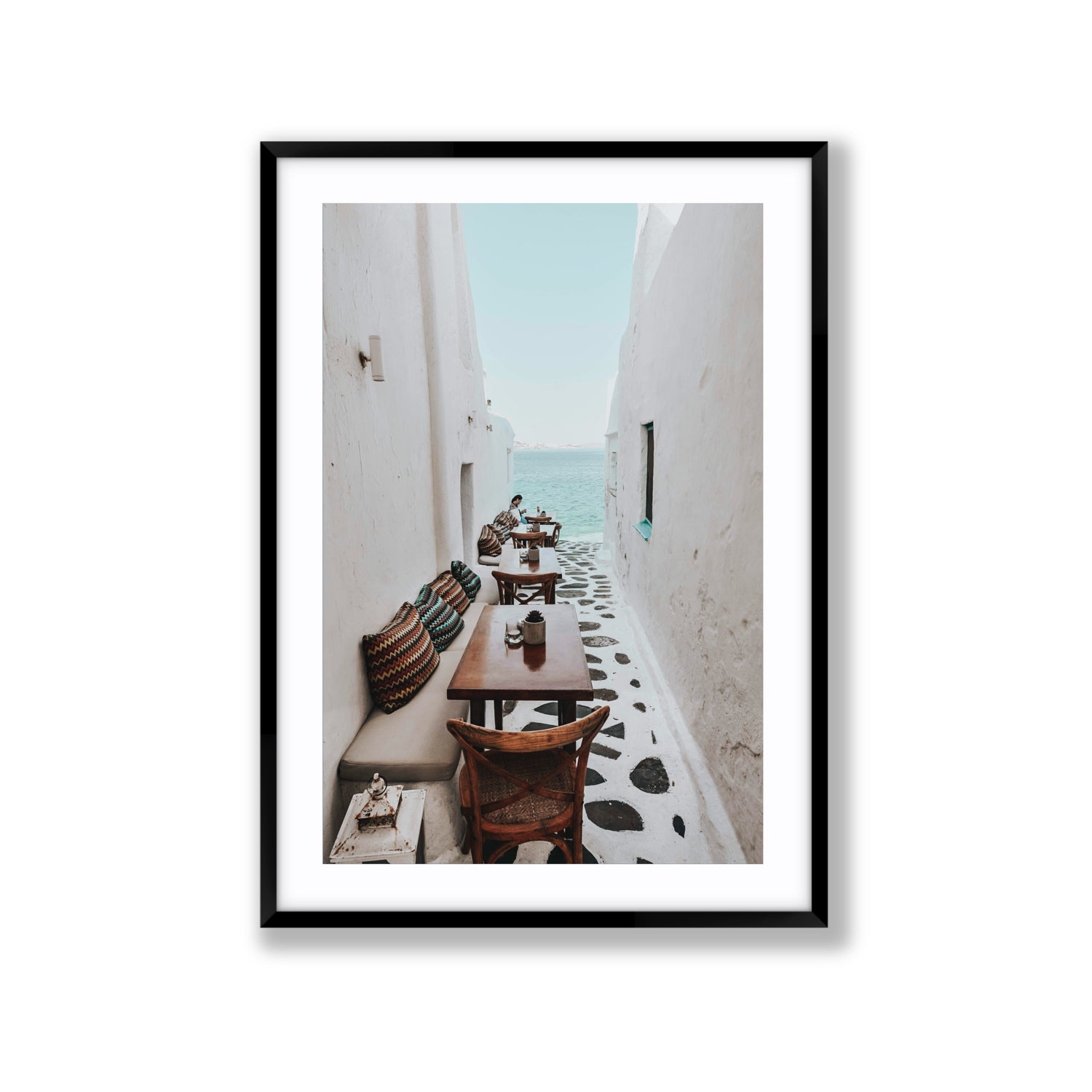 Trip Down Memory Lane fine art print, Mykonos, Greece, Extra Large, Black Frame · Matboard, Fine Art Print