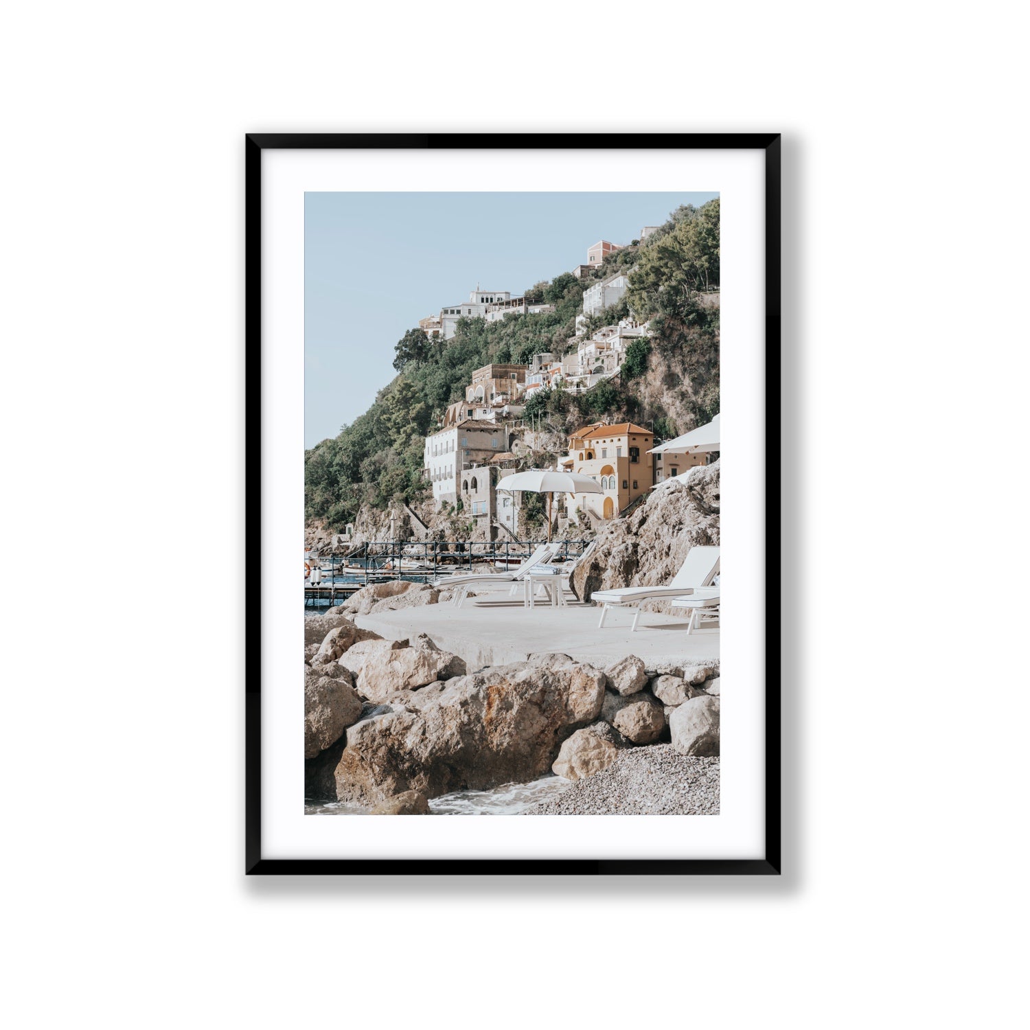 Dolce Coast Amalfi travel photography wall art extra large fine art print in black frame with matboard