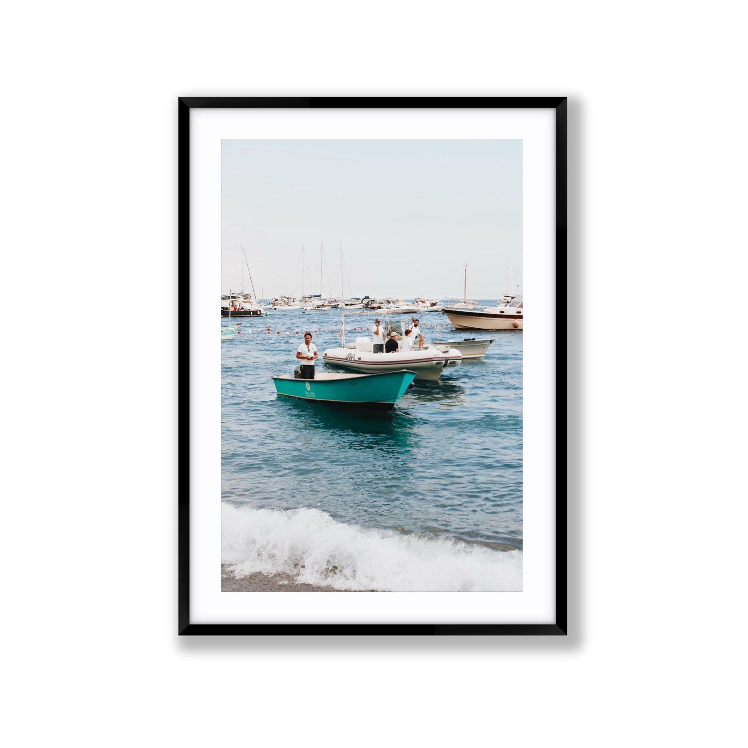 Twilight Tenders Positano wall art Extra Large fine art print in black frame with matboard