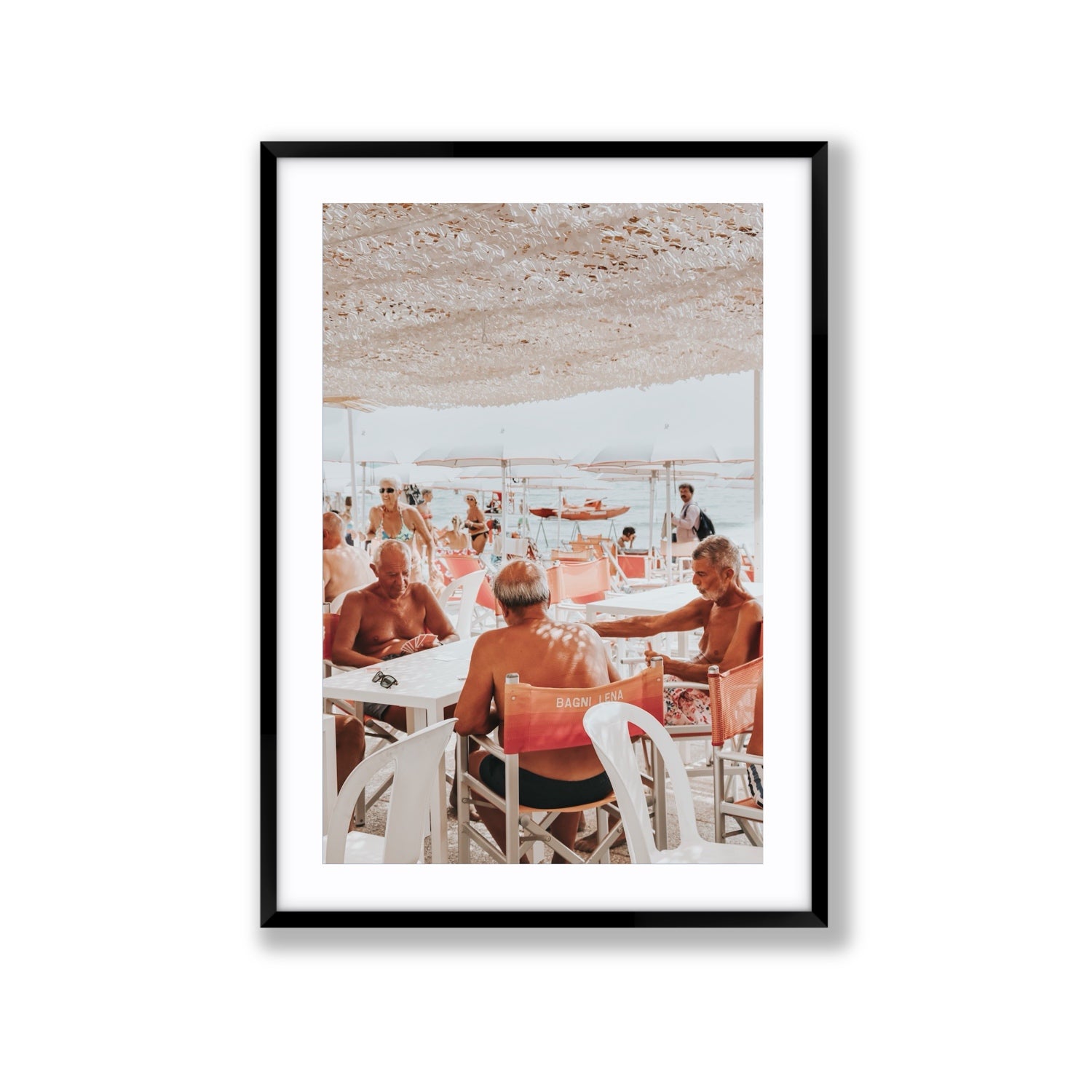 The Players fine art print, Alassio, Italy, Extra Large, Black Frame · Matboard, Fine Art Print