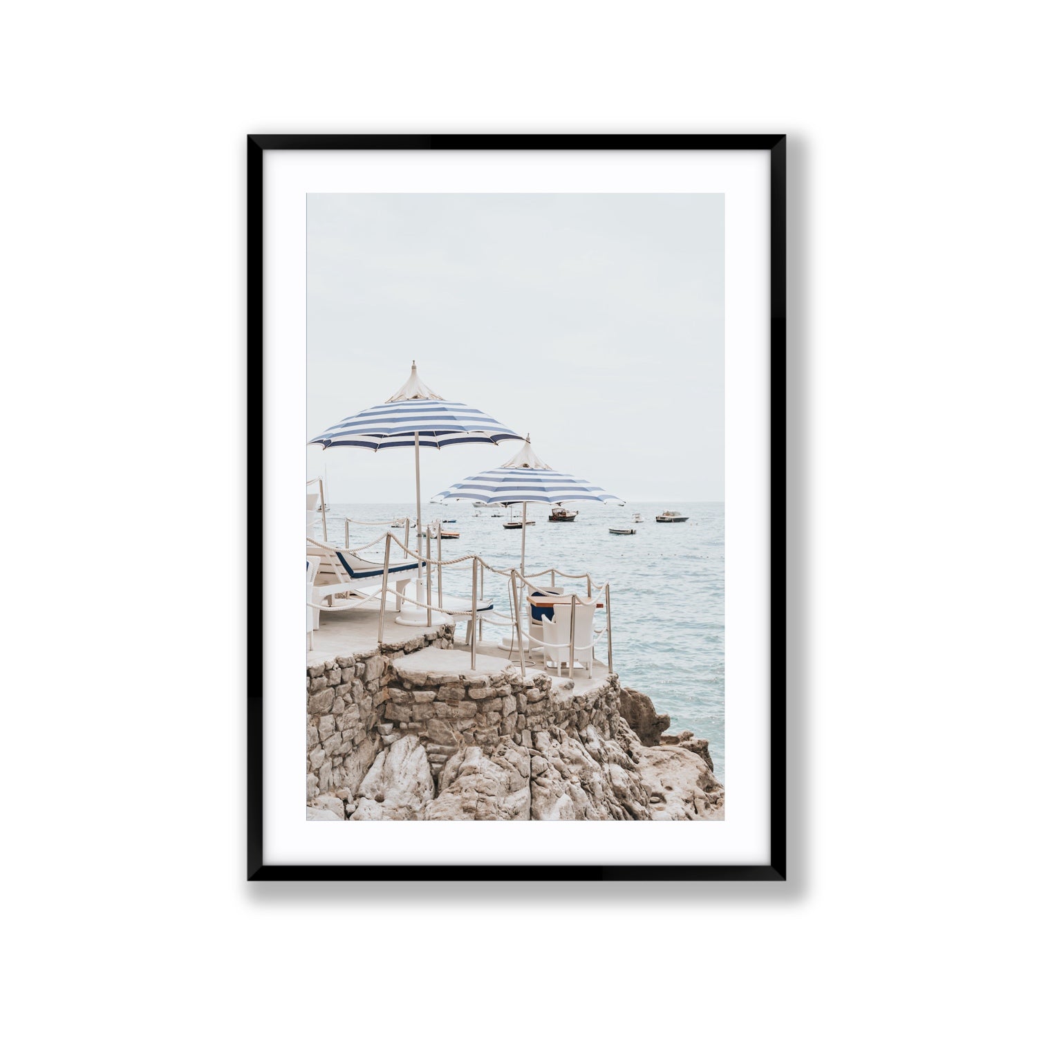 La Scogliera fine art print, Positano, Italy, Extra Large, Black Frame · Matboard, Fine Art Print