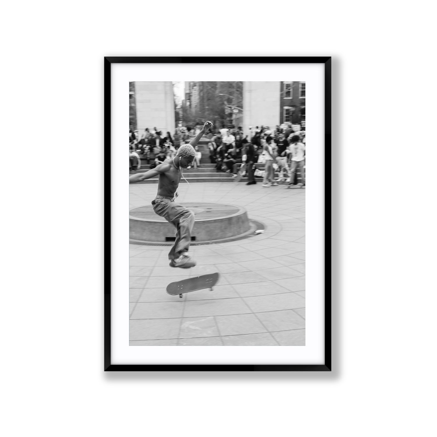 Airborne Rhythms New York NYC Black & White wall art Extra Large fine art print in black frame with matboard