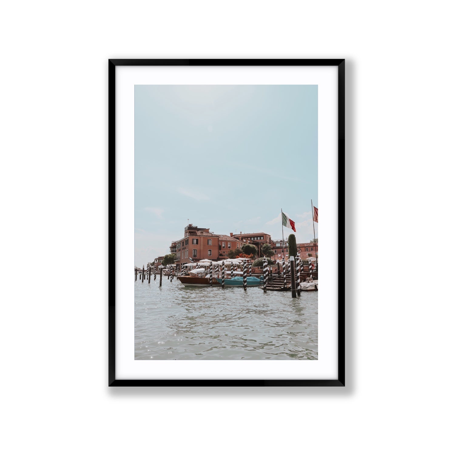 Giudecca Island Venice wall art Extra Large fine art print in black frame with matboard