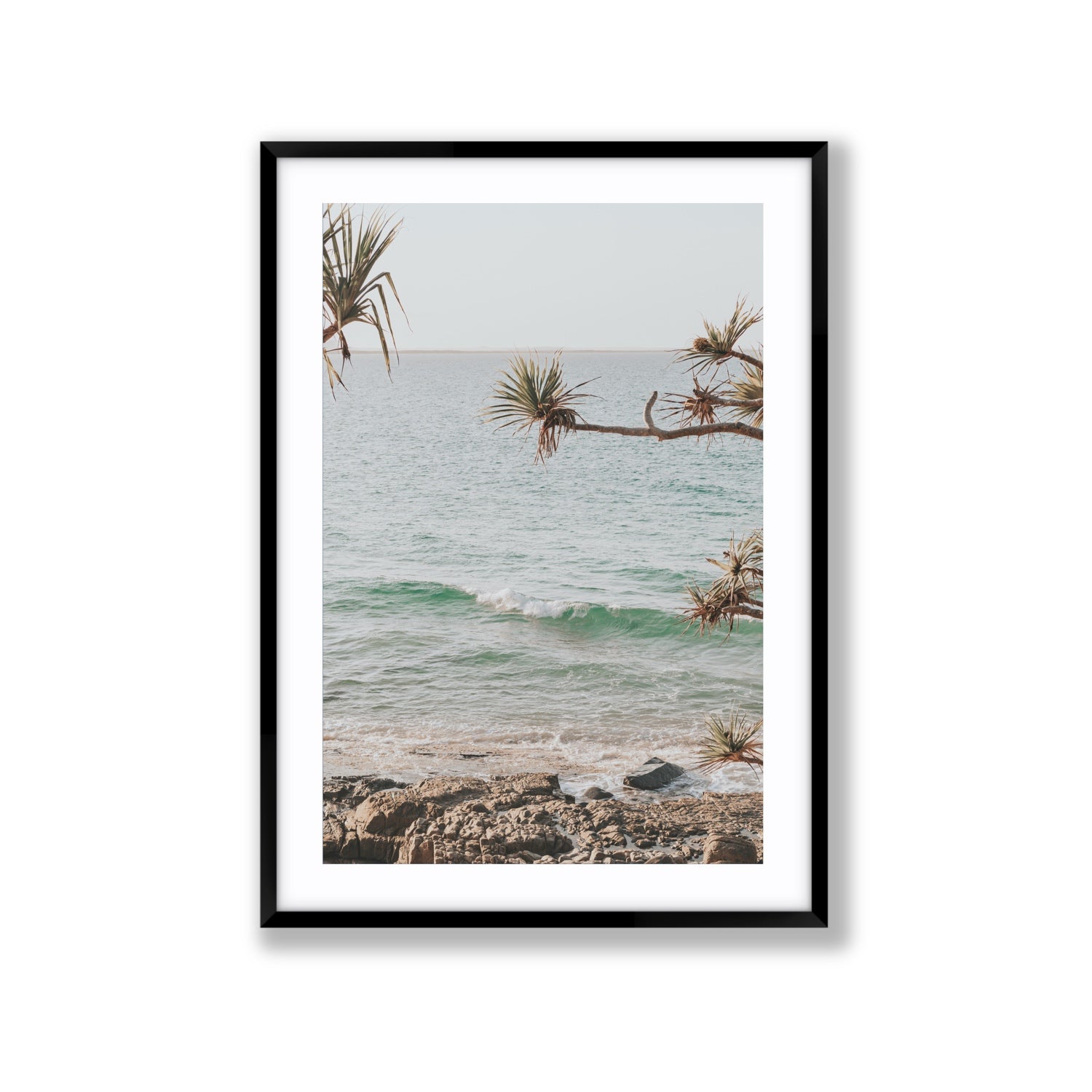 Good Vibrations fine art print, Noosa, Australia, coastal scenes artwork, Extra Large, Black Frame · Matboard, Fine Art Print