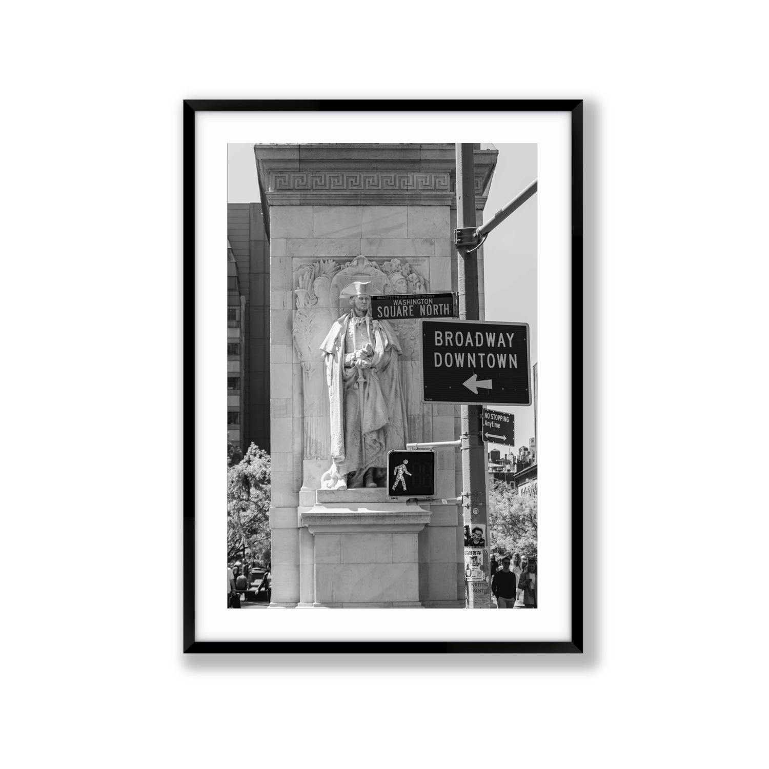 Silent Sentinels New York NYC Black & White wall art Extra Large fine art print in black frame with matboard