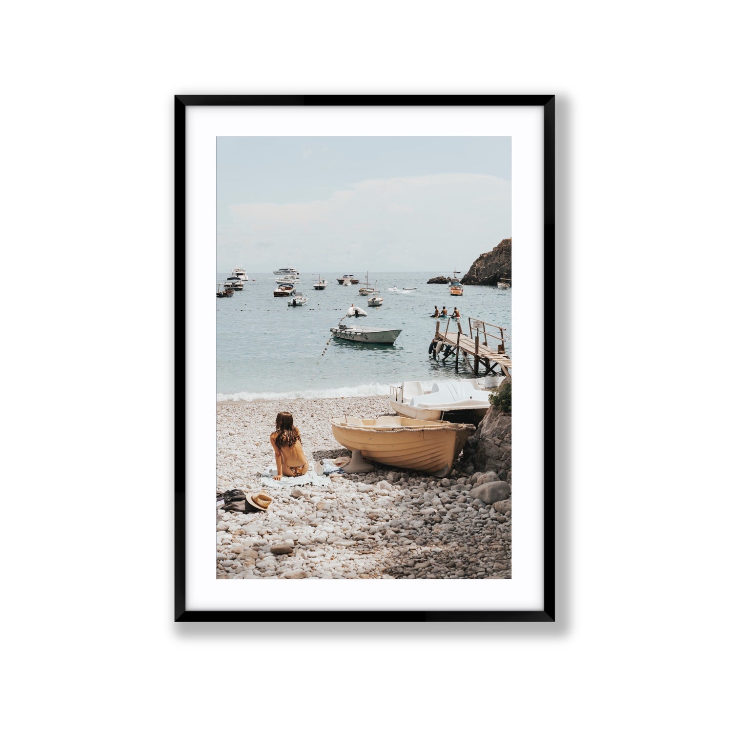 Solo Sojourn Nerano wall art Extra Large fine art print in black frame with matboard
