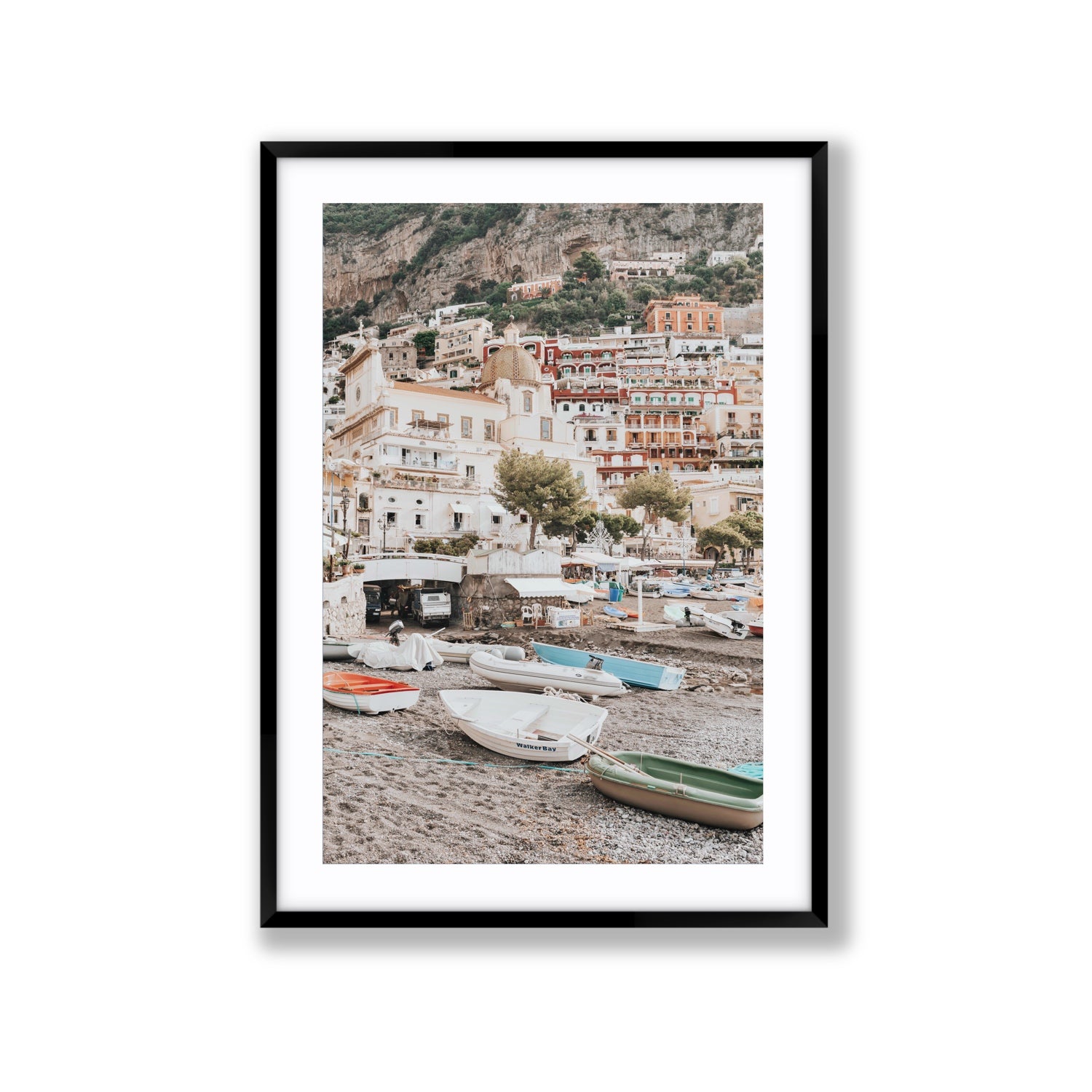 A Memory To Treasure fine art print, Positano, Italy, Extra Large, Black Frame · Matboard, Fine Art Print