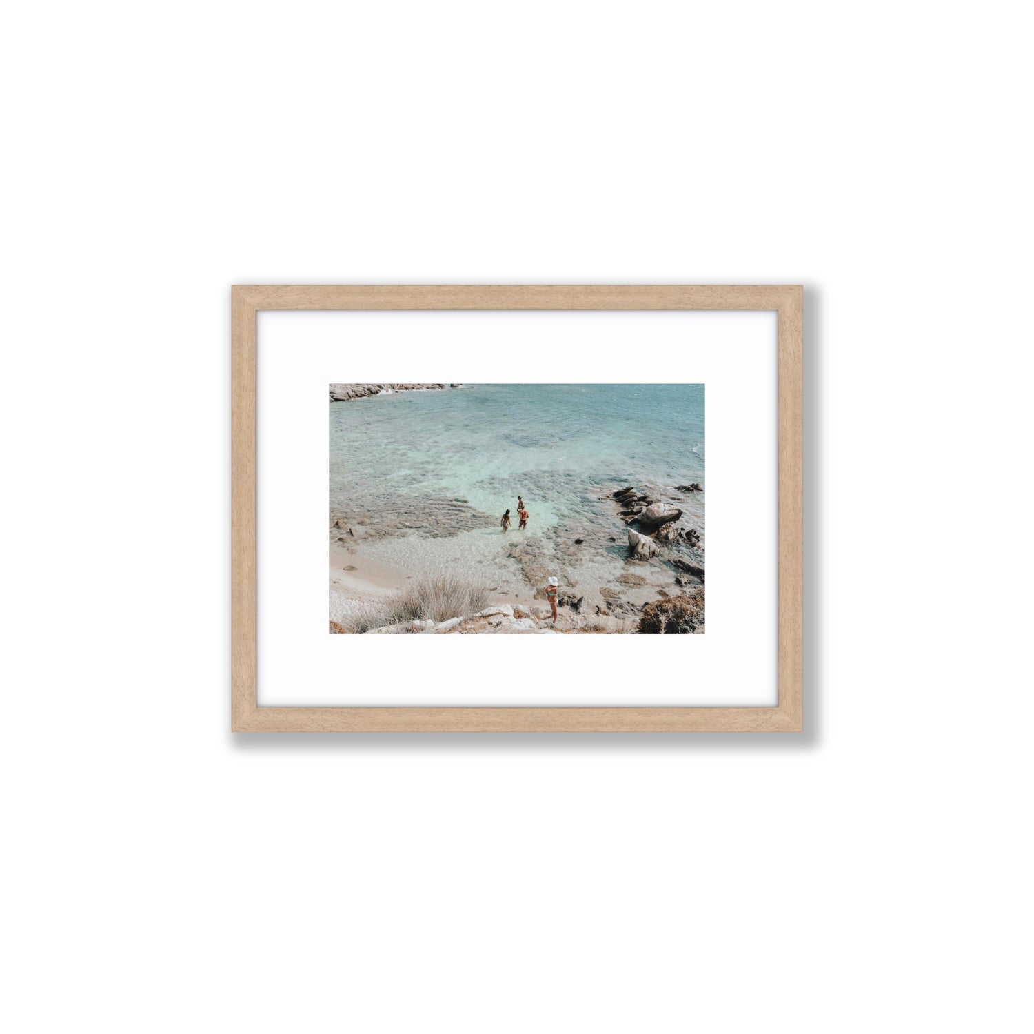 Easy On The Eyes Mykonos Greek island wall art Small fine art print in natural oak frame with matboard