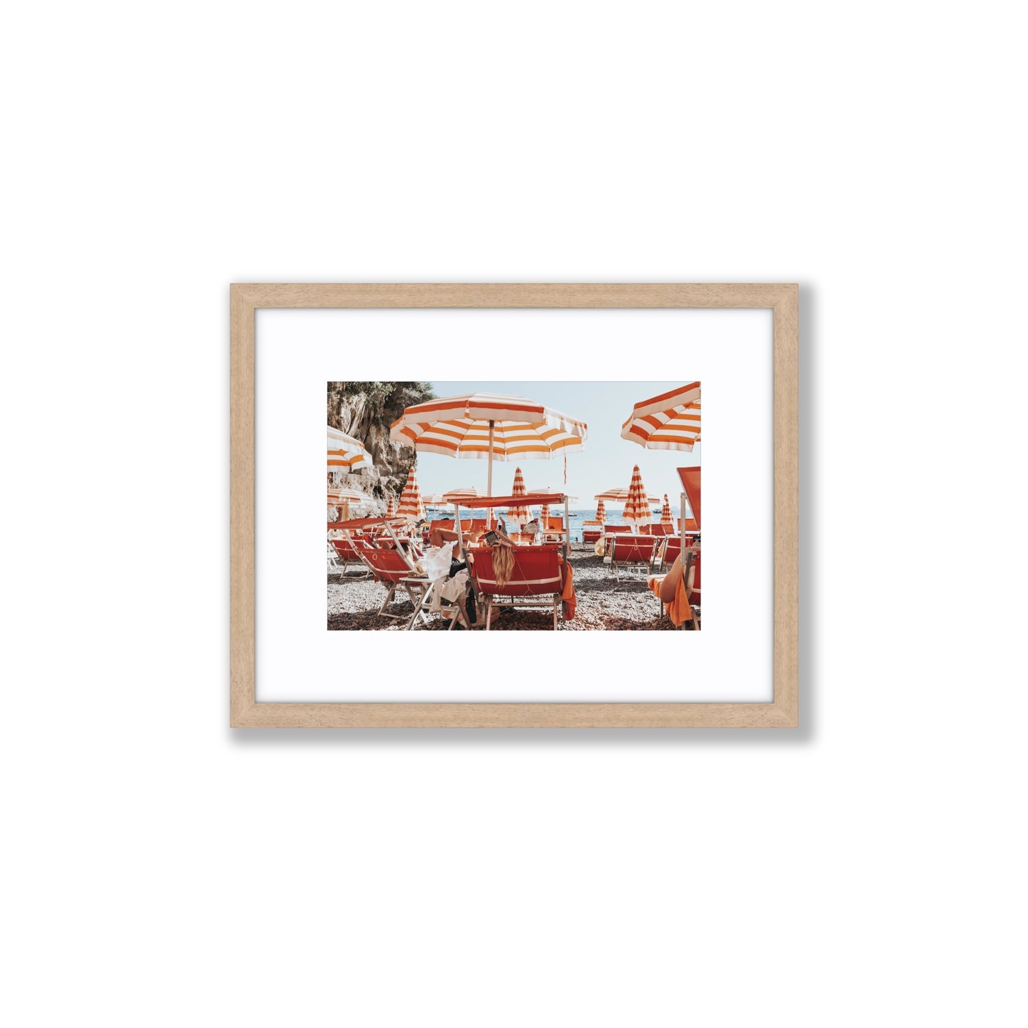 Digital Dreamer fine art print, Positano, Italy, Small, Natural Oak Frame · Matboard, Fine Art Print