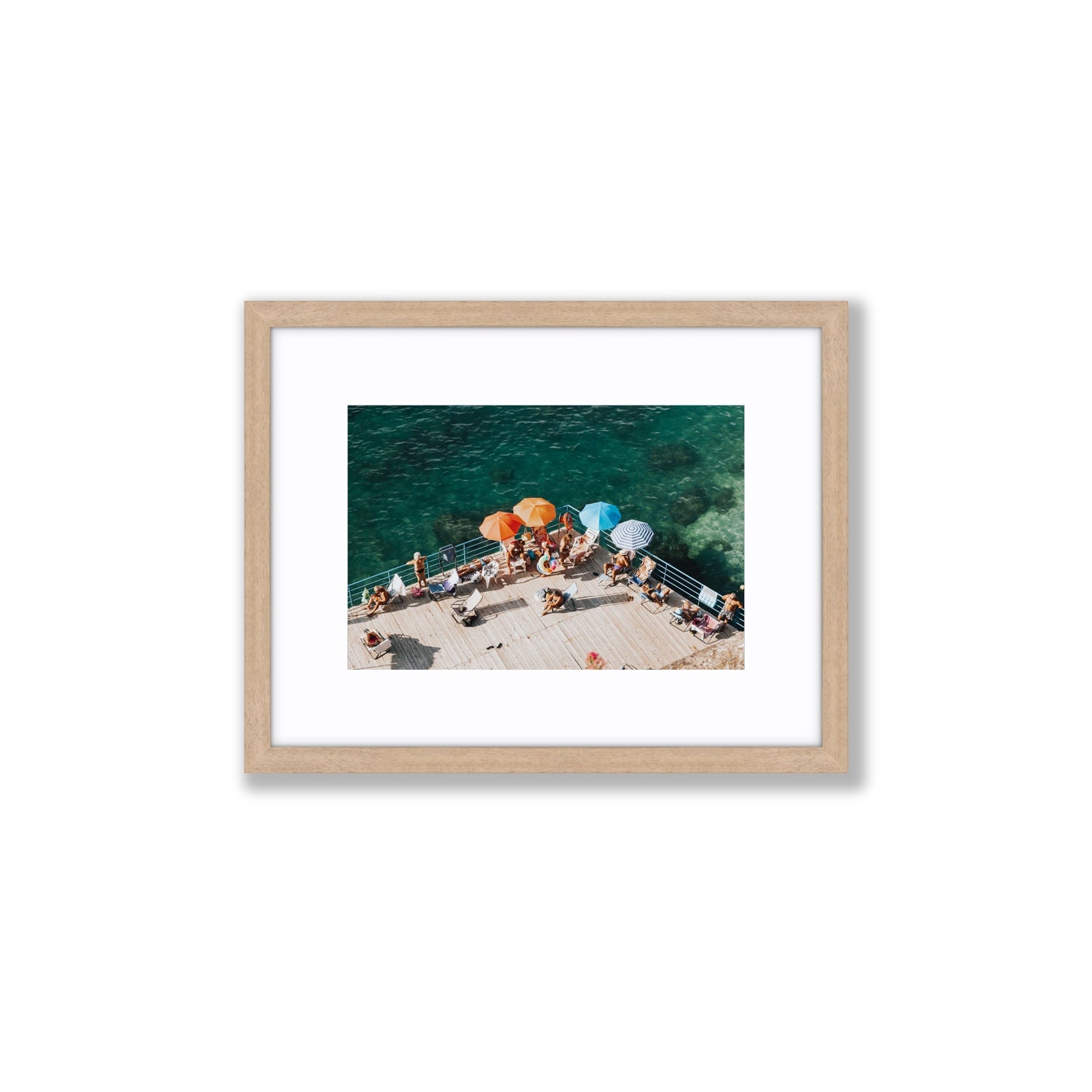 Il Dolce Far Niente Sorrento coastal wall art Small fine art print in natural oak frame with matboard