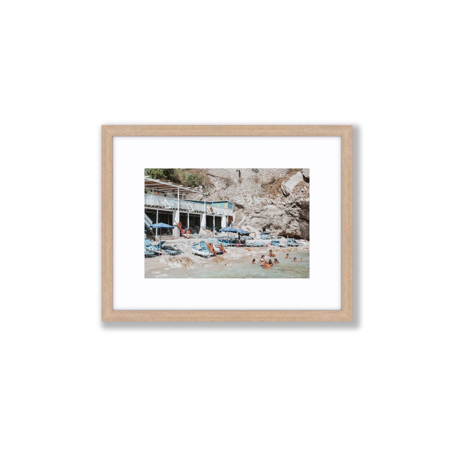 Beachside Bronze fine art print, Capri, Italy, Small, Natural Oak Frame · Matboard, Fine Art Print