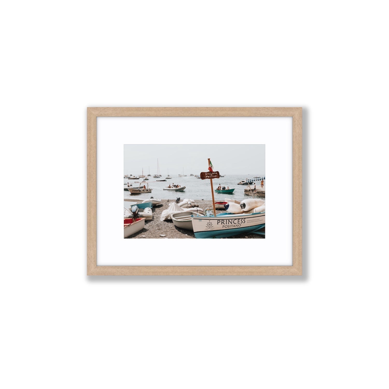 Princess Positano fine art print, Positano, Italy, Small, Natural Oak Frame · Matboard, Fine Art Print