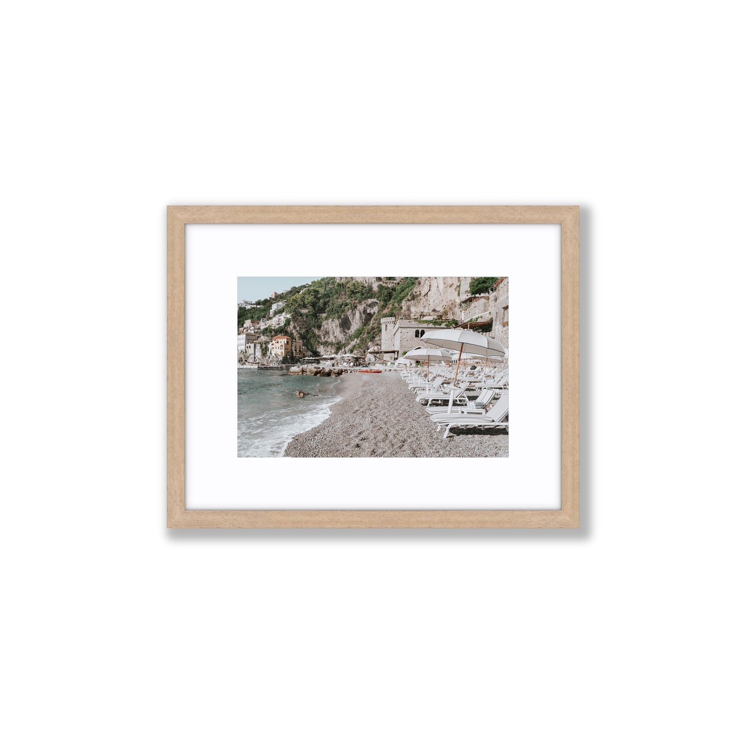 Borgo Santandrea fine art print, Amalfi, Italy, Small, Natural Oak Frame · Matboard, Fine Art Print