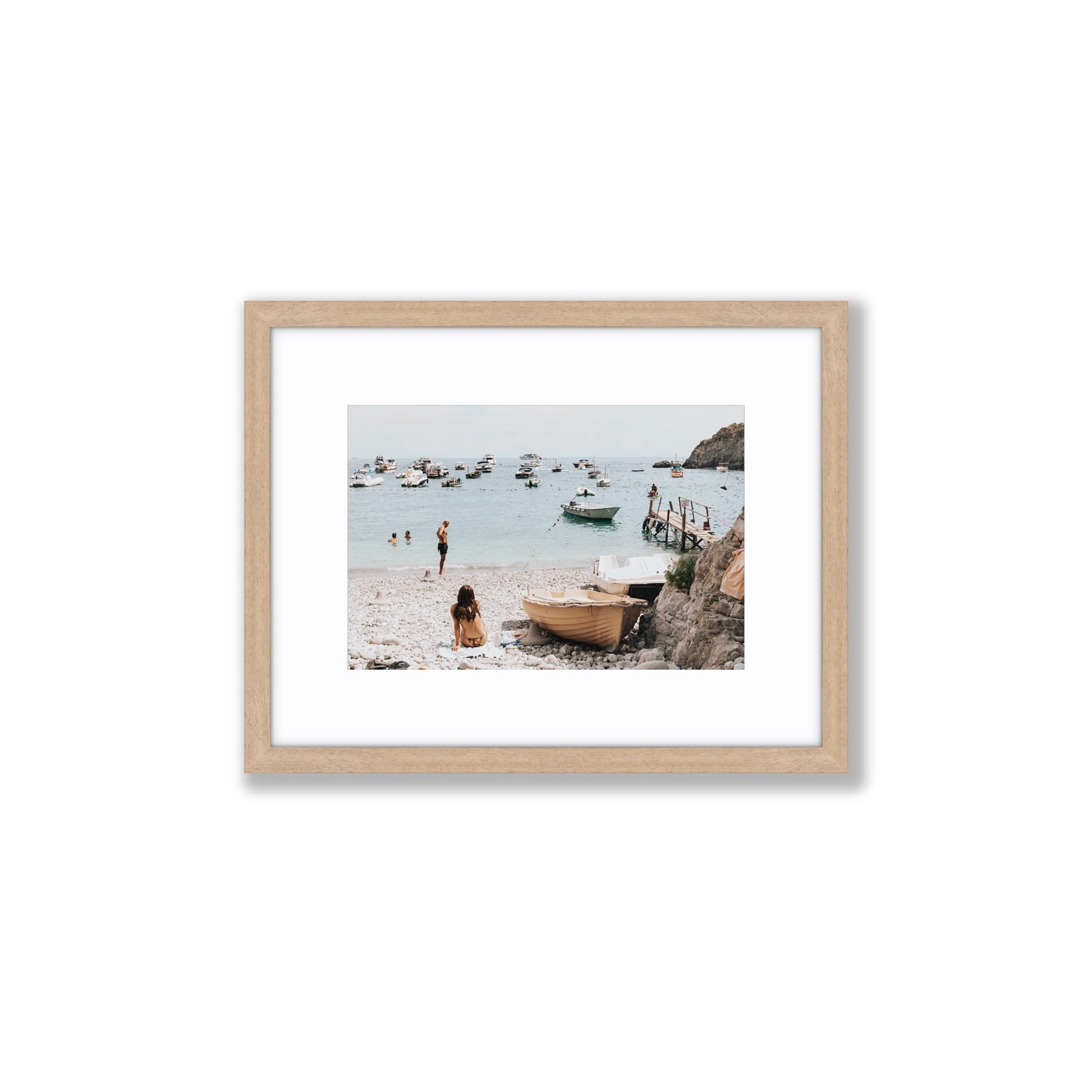 L'Osservatore Nerano wall art Small fine art print in natural oak frame with matboard