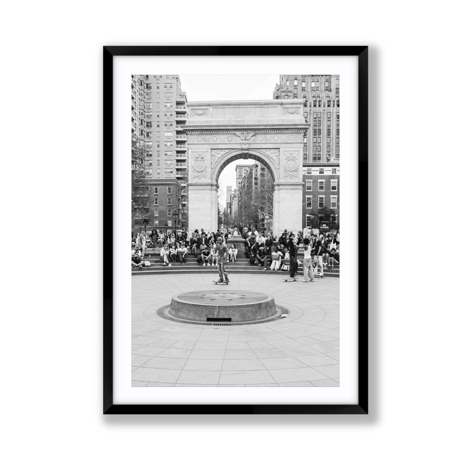 Concrete Conqueror New York NYC Skateboard wall art Giant fine art print in black frame with matboard