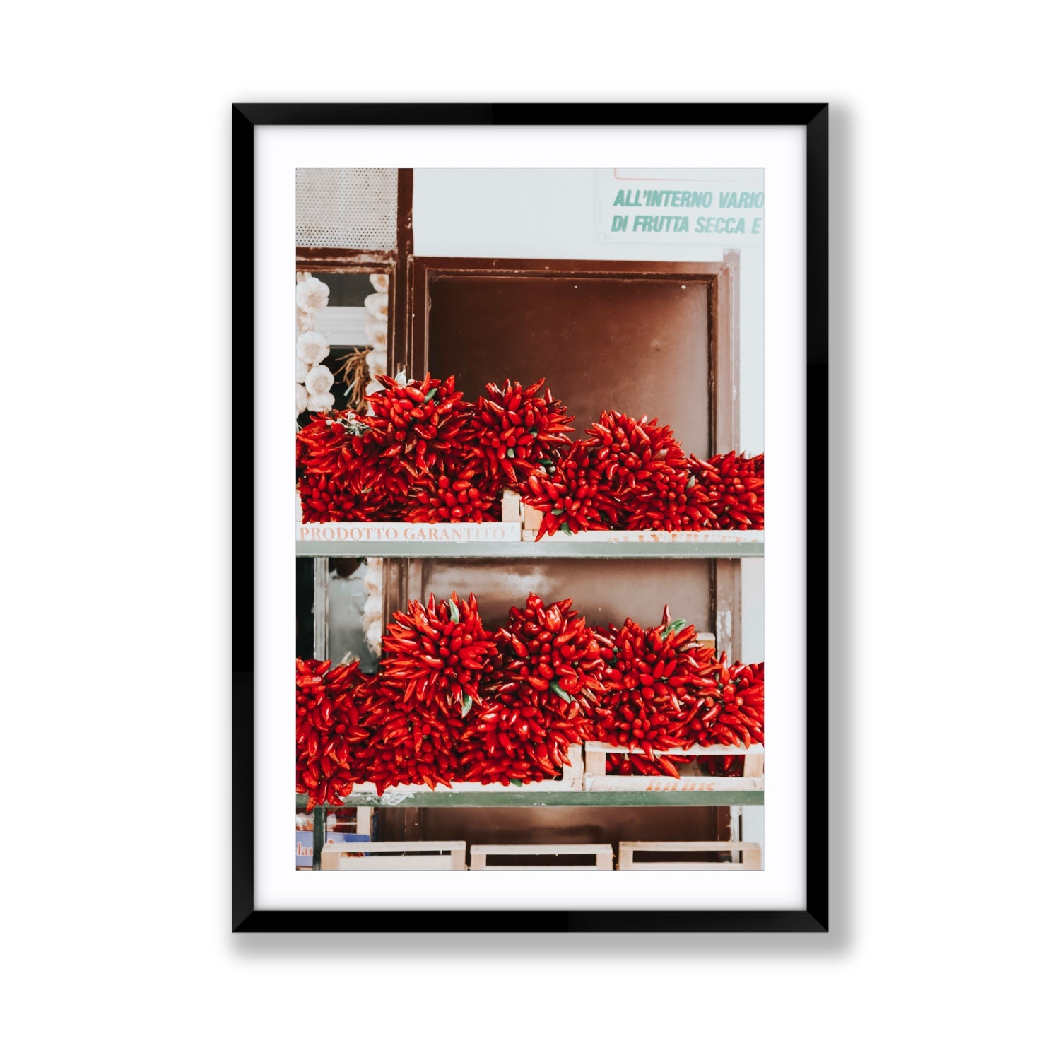 Hot Harvest Puglia Italian wall art Giant fine art print in black frame with matboard