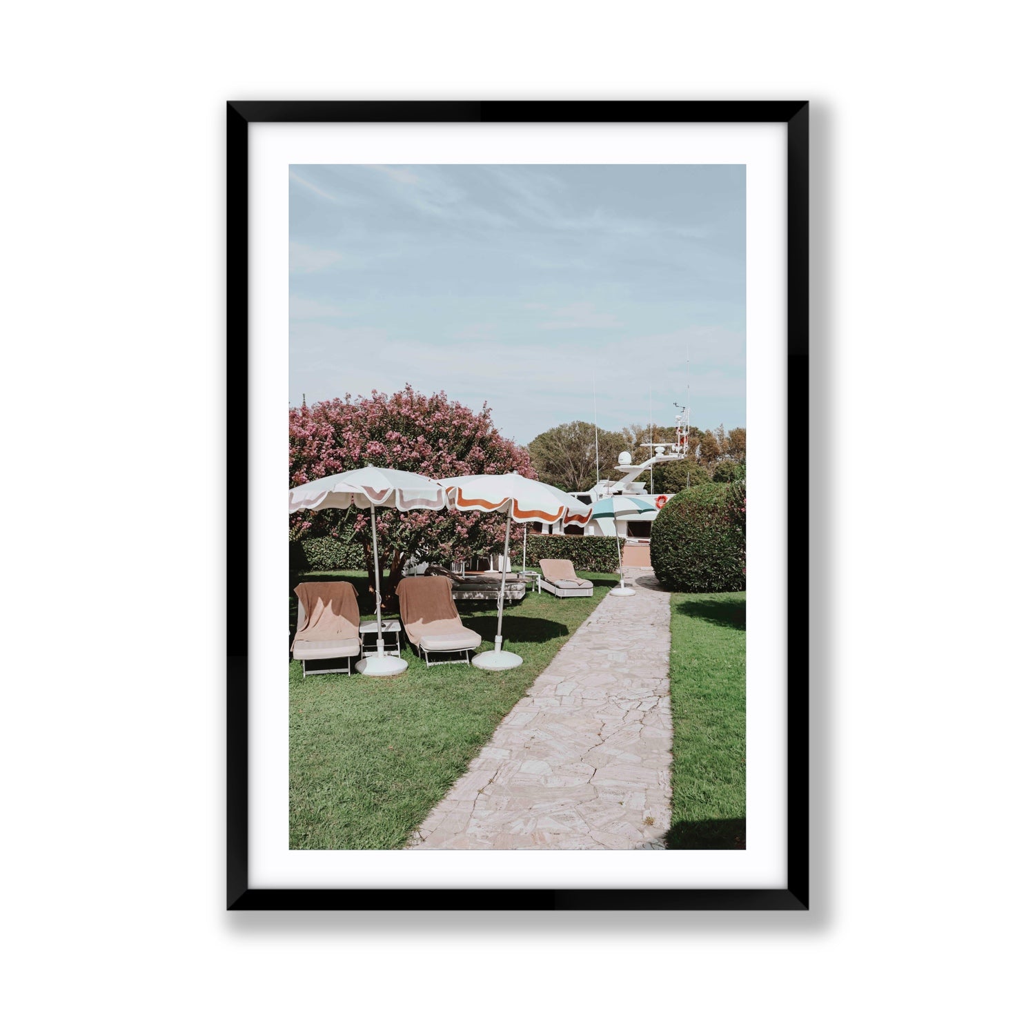 A Bellini Awaits Venice Italian wall art Giant fine art print in black frame with matboard