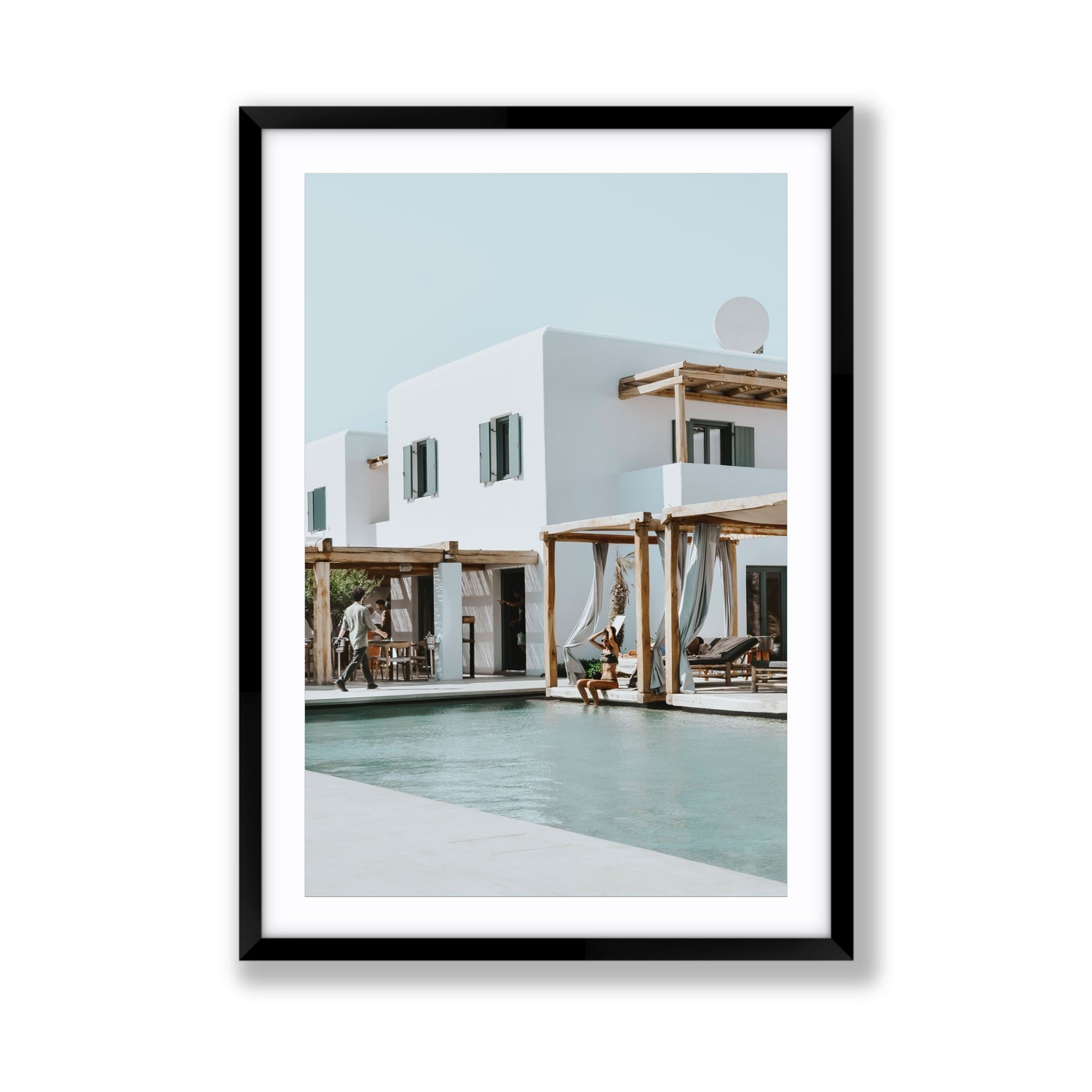 Aphrodite Mykonos Greek island wall art Giant fine art print in black frame with matboard