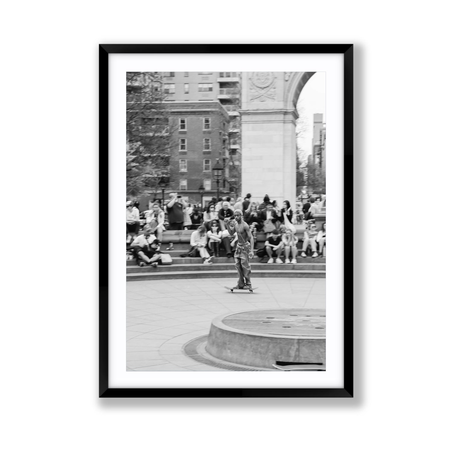 Parkside Pirouettes New York NYC Black & White wall art Giant fine art print in black frame with matboard