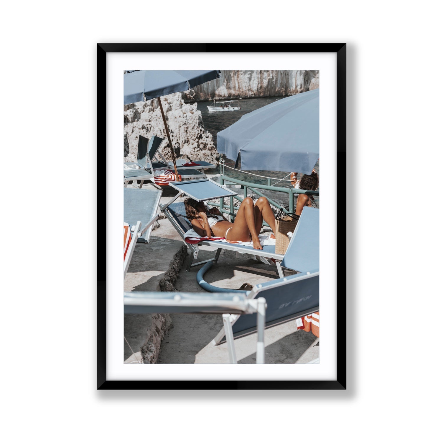 Beach Babe fine art print, Capri, Italy, Giant, Black Frame · Matboard, Fine Art Print