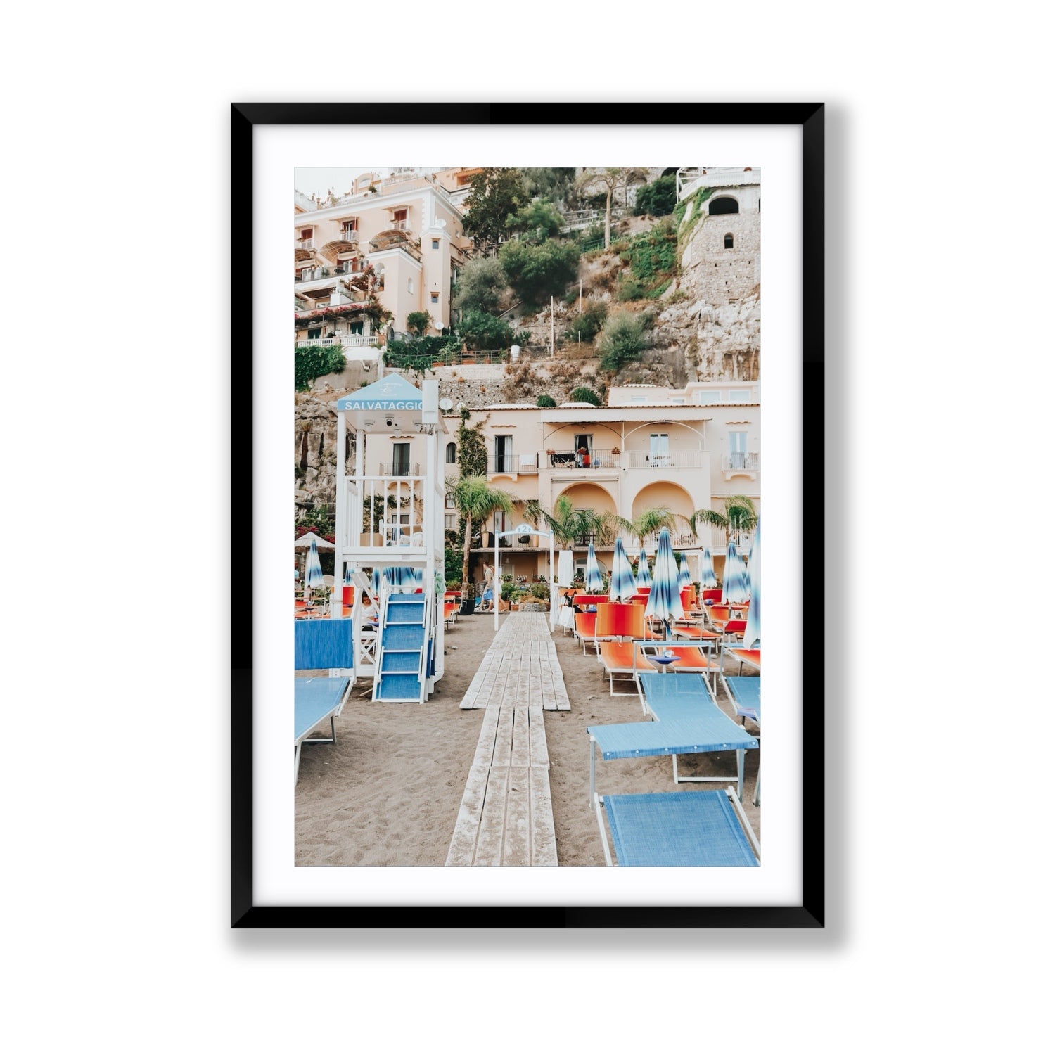 Torre Di Salvataggio fine art print, Positano, Italy, Giant, Black Frame · Matboard, Fine Art Print